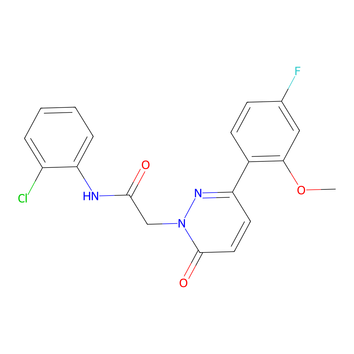 N-(2-chlorophenyl)-2-[3-(4-fluoro-2-methoxyphenyl)-6-oxopyridazin-1(6H)-yl]acetamide molecular structure, CAS 1246073-95-9