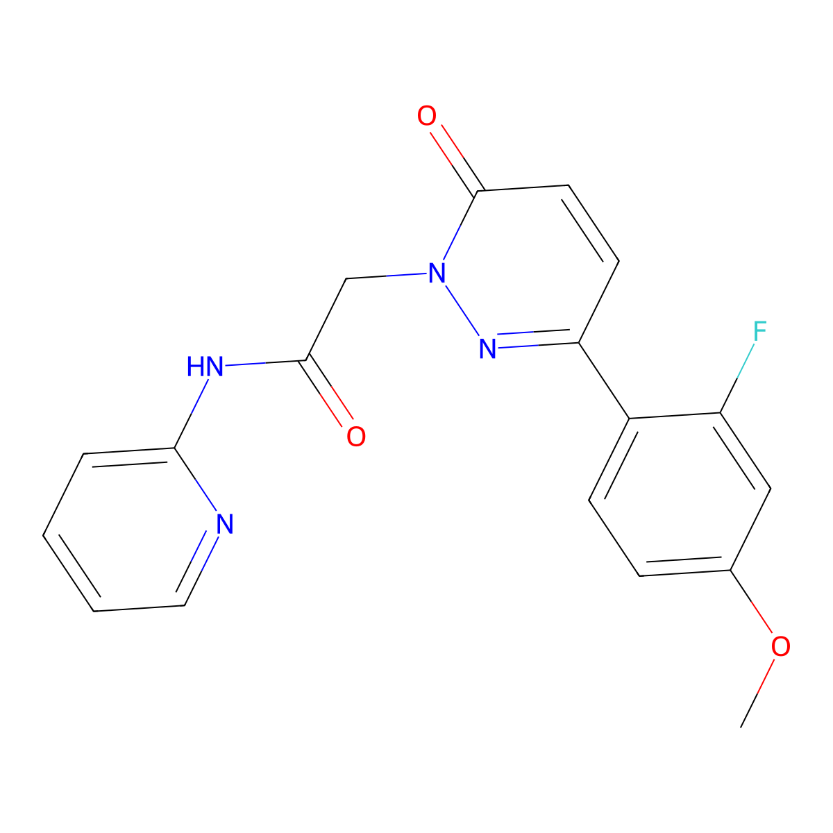 2-[3-(2-fluoro-4-methoxyphenyl)-6-oxopyridazin-1(6H)-yl]-N-(pyridin-2-yl)acetamide molecular structure, CAS 1246074-00-9