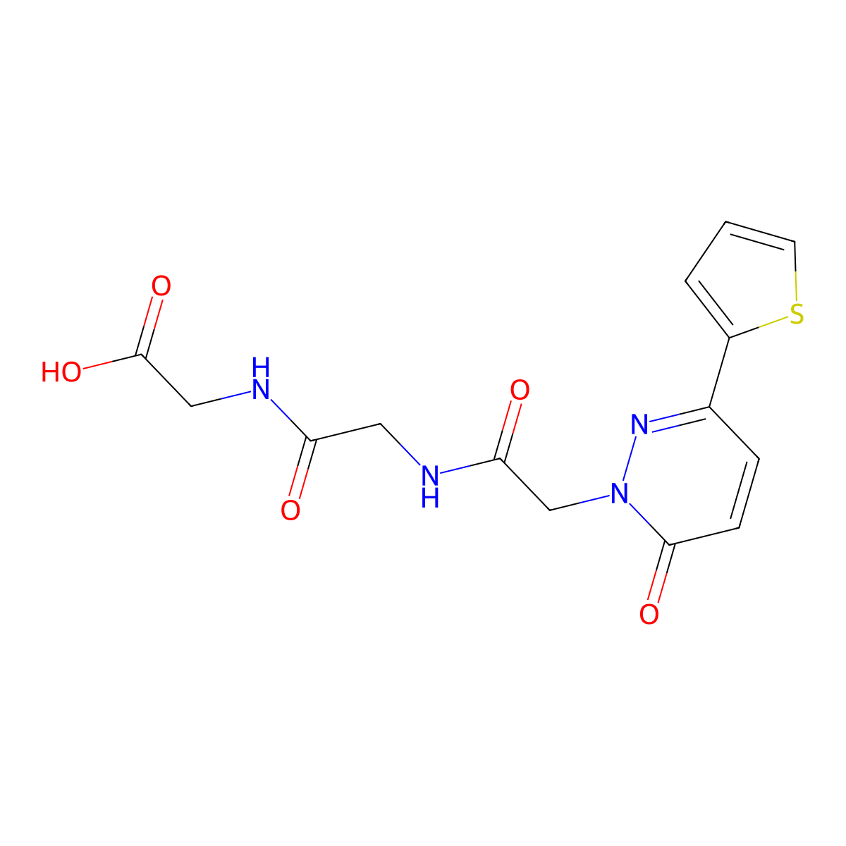 N-{[6-oxo-3-(thiophen-2-yl)pyridazin-1(6H)-yl]acetyl}glycylglycine molecular structure, CAS 1246074-07-6