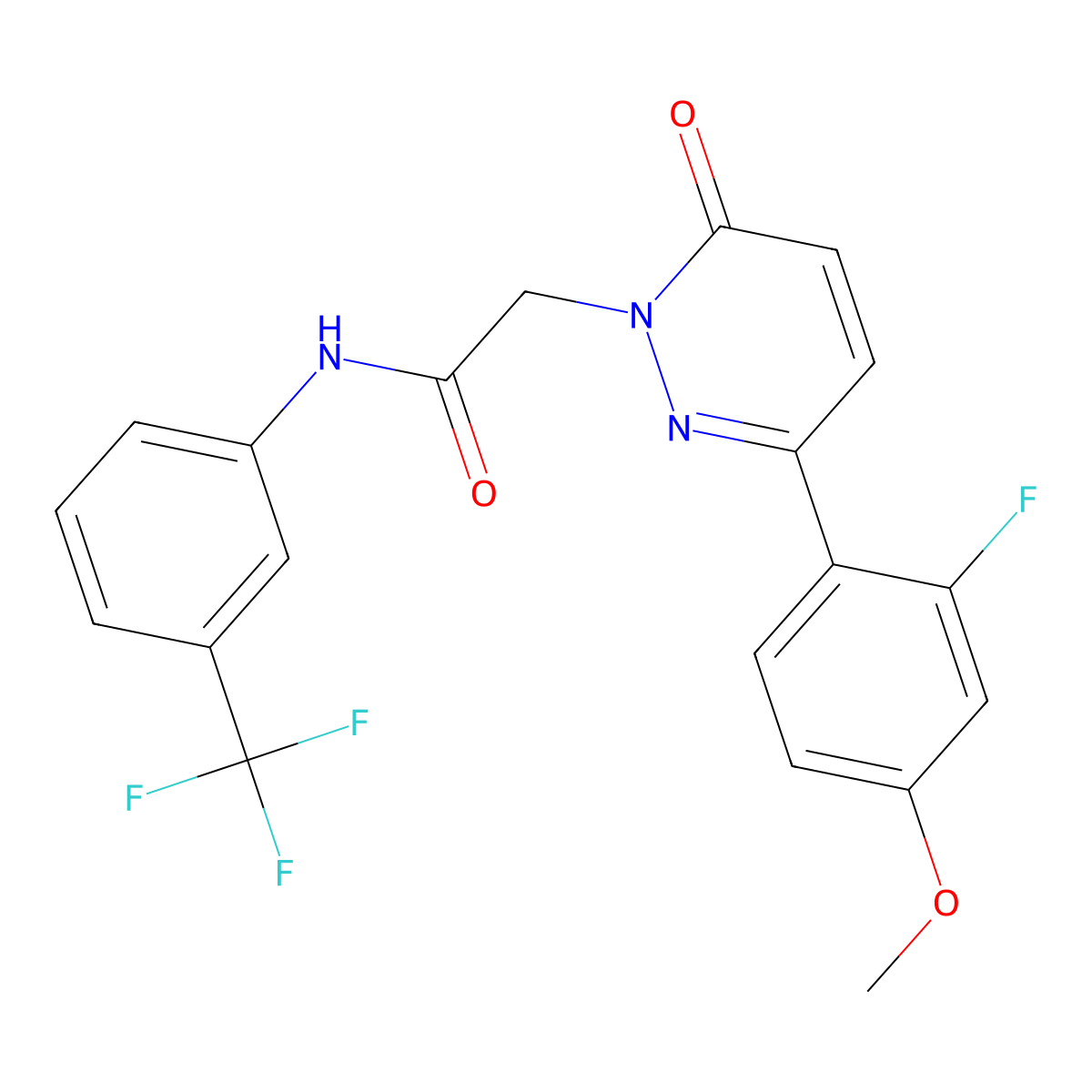 2-[3-(2-fluoro-4-methoxyphenyl)-6-oxopyridazin-1(6H)-yl]-N-[3-(trifluoromethyl)phenyl]acetamide molecular structure, CAS 1246074-08-7