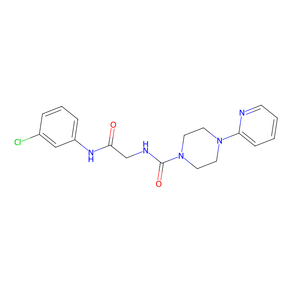 N-{2-[(3-chlorophenyl)amino]-2-oxoethyl}-4-(pyridin-2-yl)piperazine-1-carboxamide molecular structure, CAS 1246074-09-8