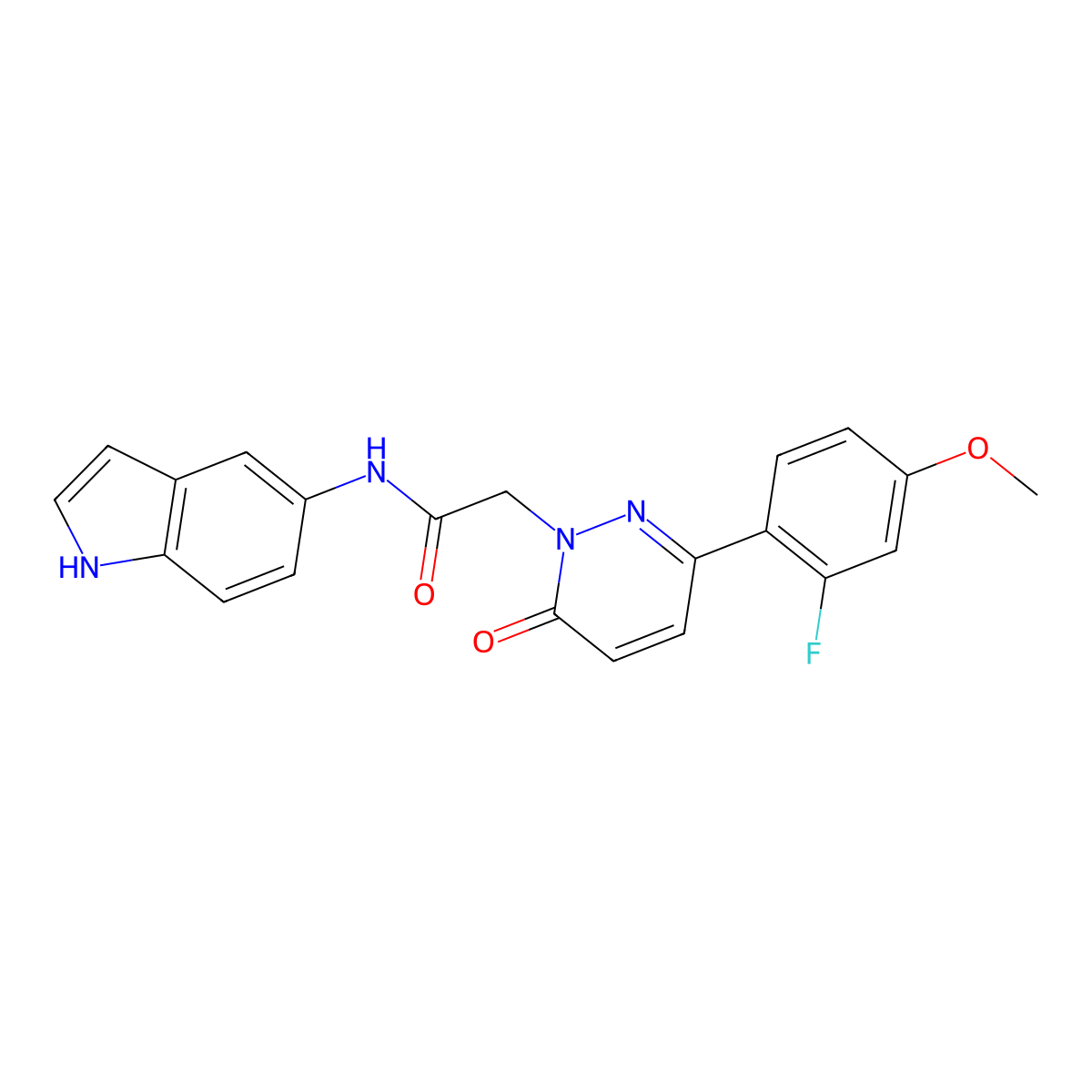 2-[3-(2-fluoro-4-methoxyphenyl)-6-oxopyridazin-1(6H)-yl]-N-(1H-indol-5-yl)acetamide molecular structure, CAS 1246074-12-3