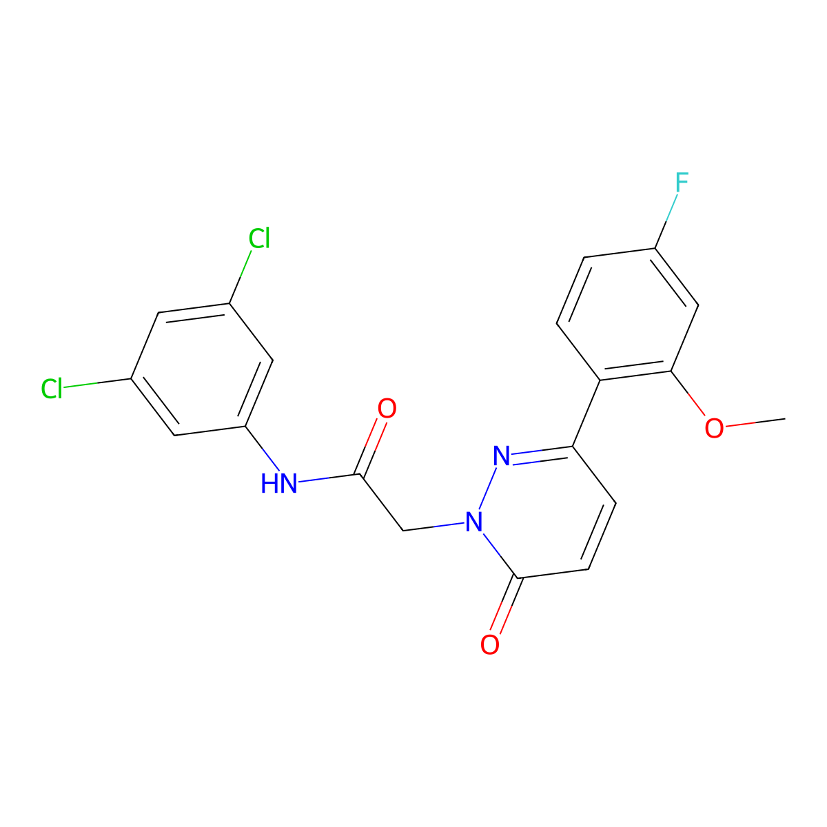 N-(3,5-dichlorophenyl)-2-[3-(4-fluoro-2-methoxyphenyl)-6-oxopyridazin-1(6H)-yl]acetamide molecular structure, CAS 1246074-56-5