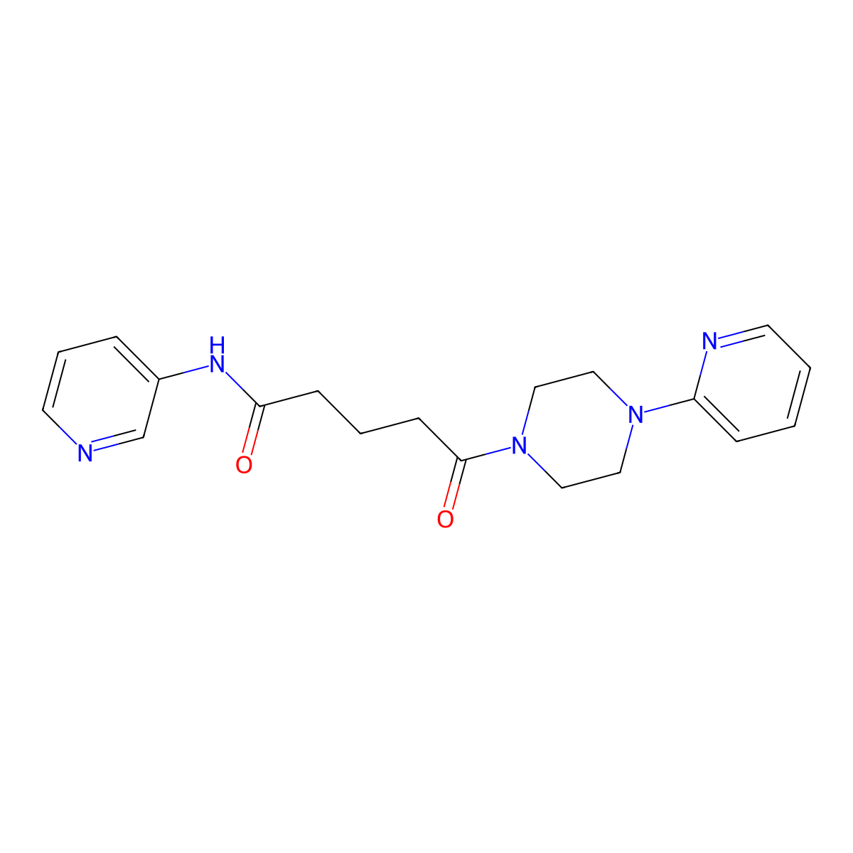 5-oxo-N-(3-pyridyl)-5-[4-(2-pyridyl)piperazino]pentanamide molecular structure, CAS 1246074-68-9