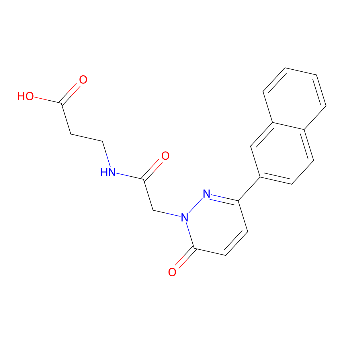 N-{[3-(naphthalen-2-yl)-6-oxopyridazin-1(6H)-yl]acetyl}-beta-alanine molecular structure, CAS 1246075-16-0