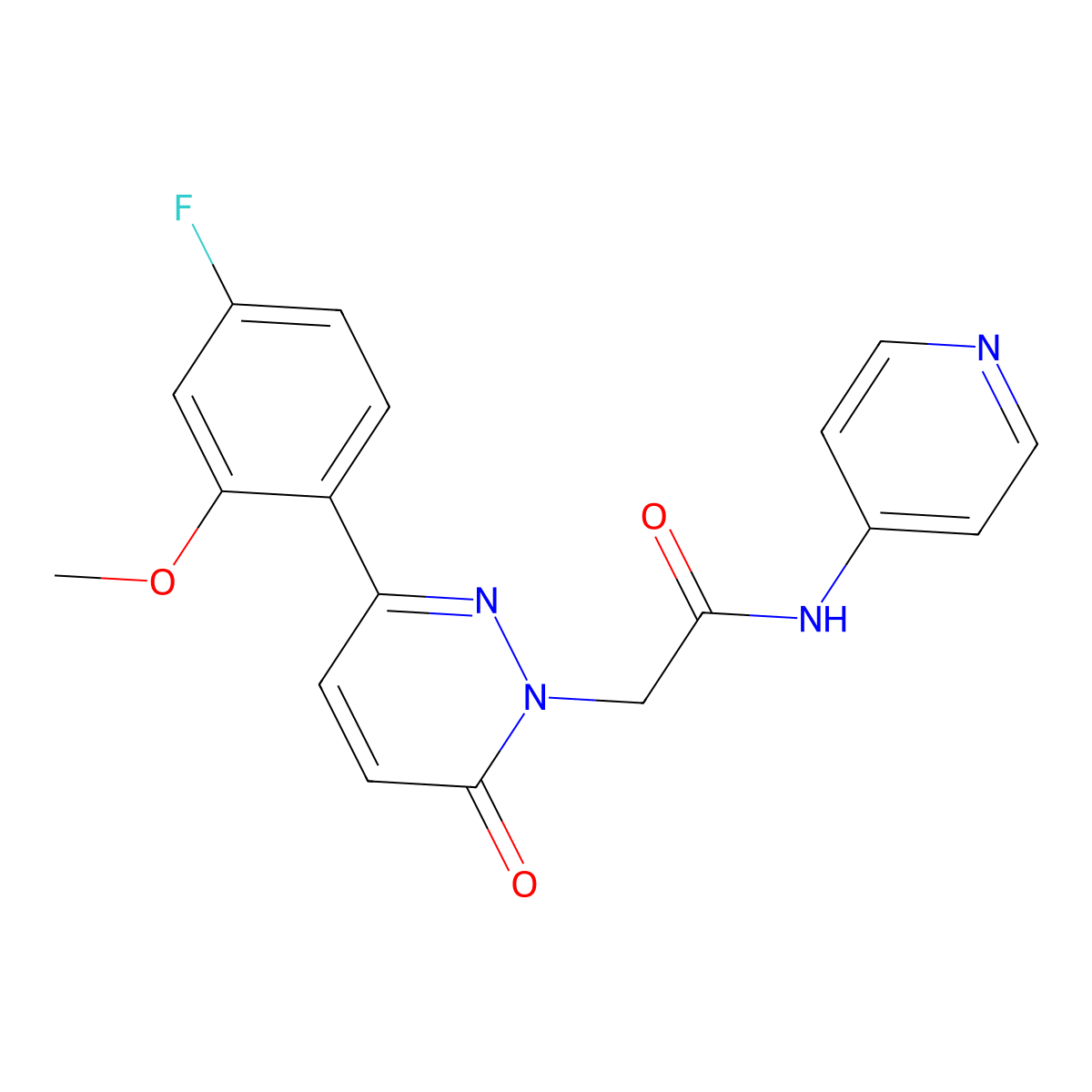 2-(3-(4-fluoro-2-methoxyphenyl)-6-oxopyridazin-1(6H)-yl)-N-(pyridin-4-yl)acetamide molecular structure, CAS 1246075-29-5