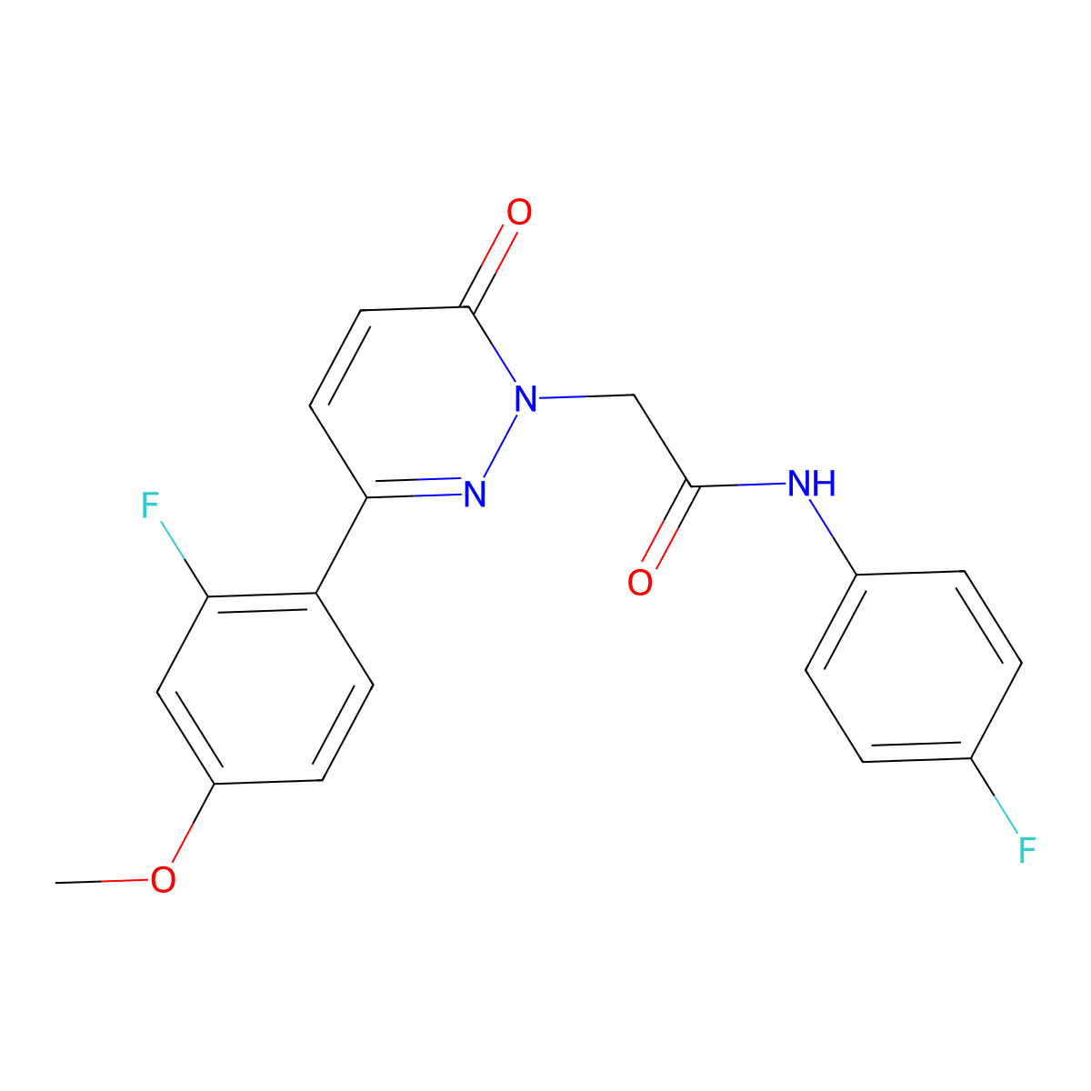 2-[3-(2-fluoro-4-methoxyphenyl)-6-oxopyridazin-1(6H)-yl]-N-(4-fluorophenyl)acetamide molecular structure, CAS 1246075-33-1