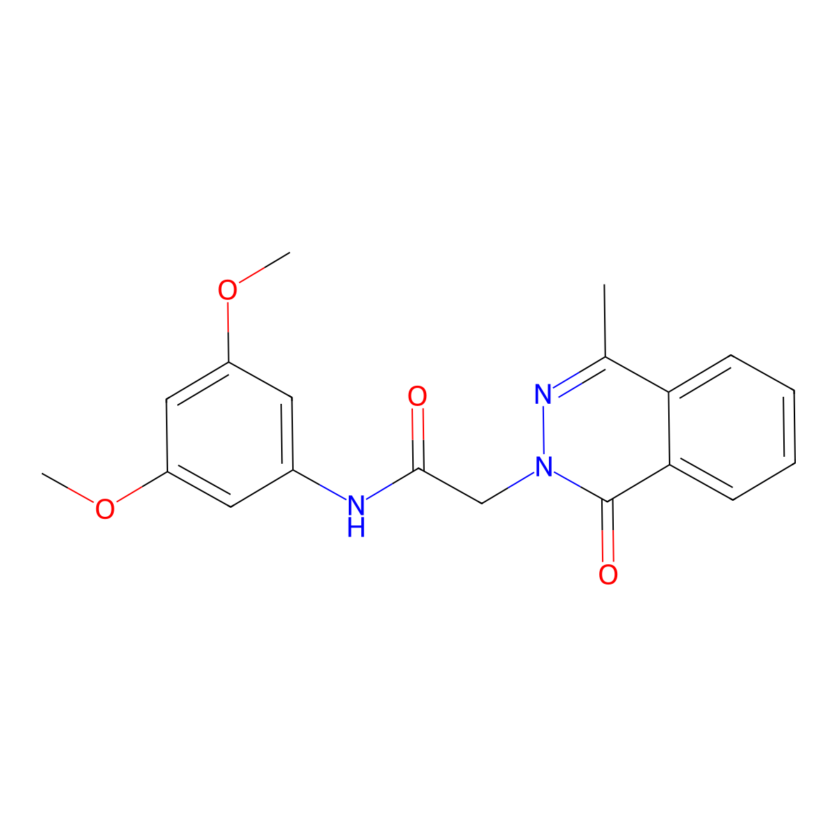 N-(3,5-dimethoxyphenyl)-2-(4-methyl-1-oxophthalazin-2(1H)-yl)acetamide molecular structure, CAS 1246075-82-0