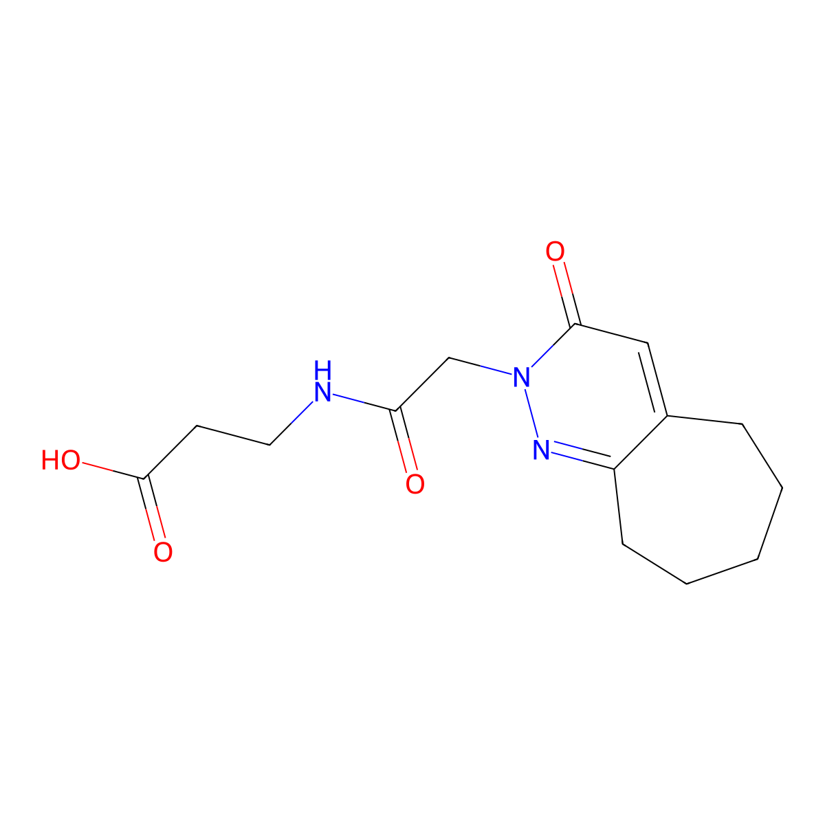 3-{[2-(3-oxo-3,5,6,7,8,9-hexahydro-2H-cyclohepta[c]pyridazin-2-yl)acetyl]amino}propanoic acid molecular structure, CAS 1246076-26-5