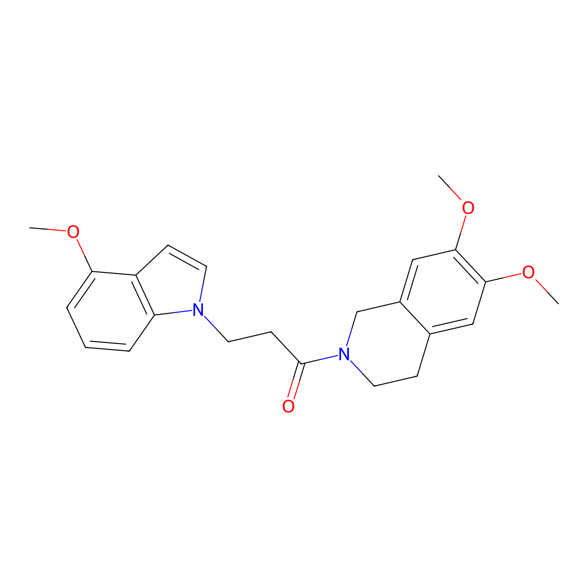 1-(6,7-dimethoxy-3,4-dihydroisoquinolin-2(1H)-yl)-3-(4-methoxy-1H-indol-1-yl)propan-1-one molecular structure, CAS 1246076-57-2