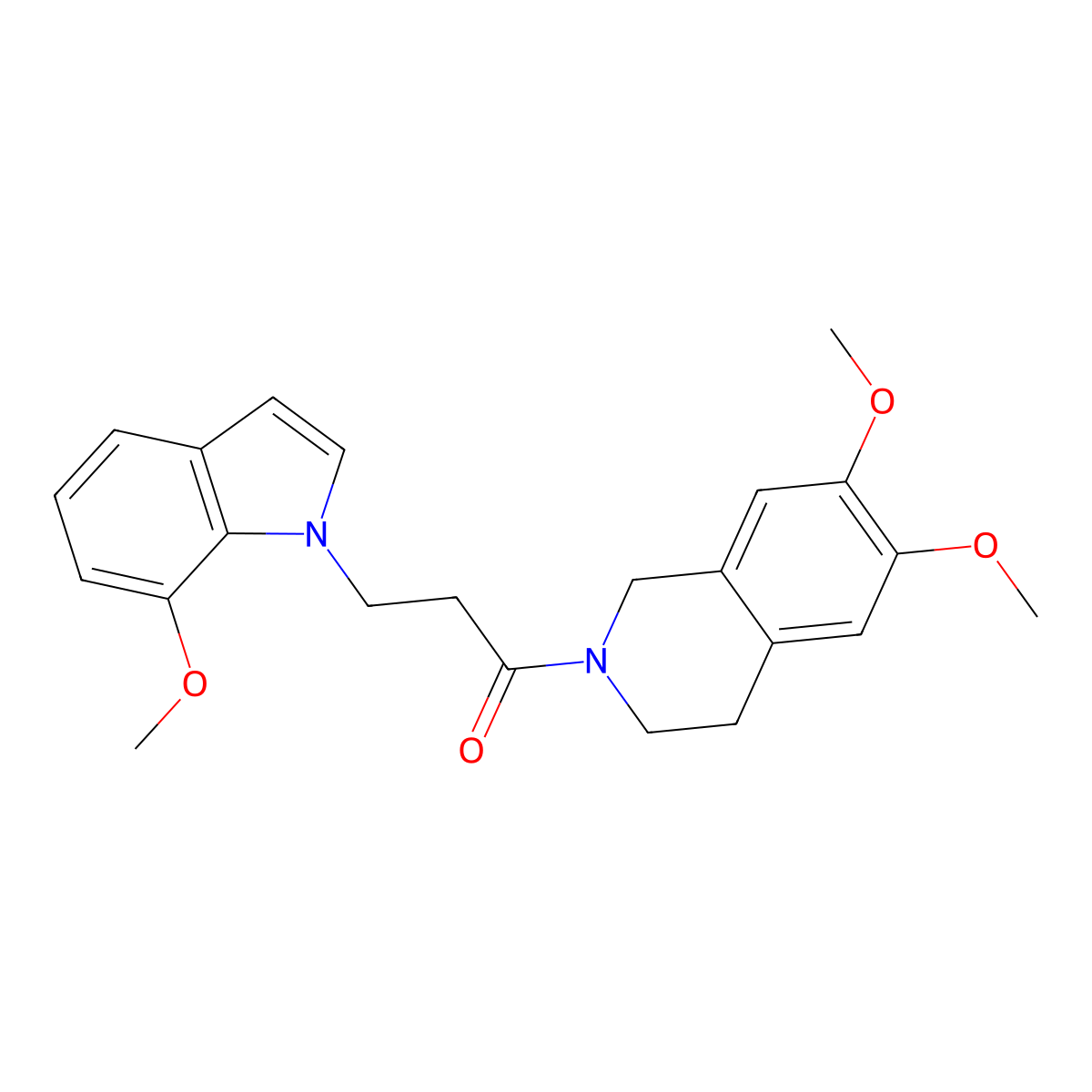1-(6,7-dimethoxy-3,4-dihydroisoquinolin-2(1H)-yl)-3-(7-methoxy-1H-indol-1-yl)propan-1-one molecular structure, CAS 1246076-64-1