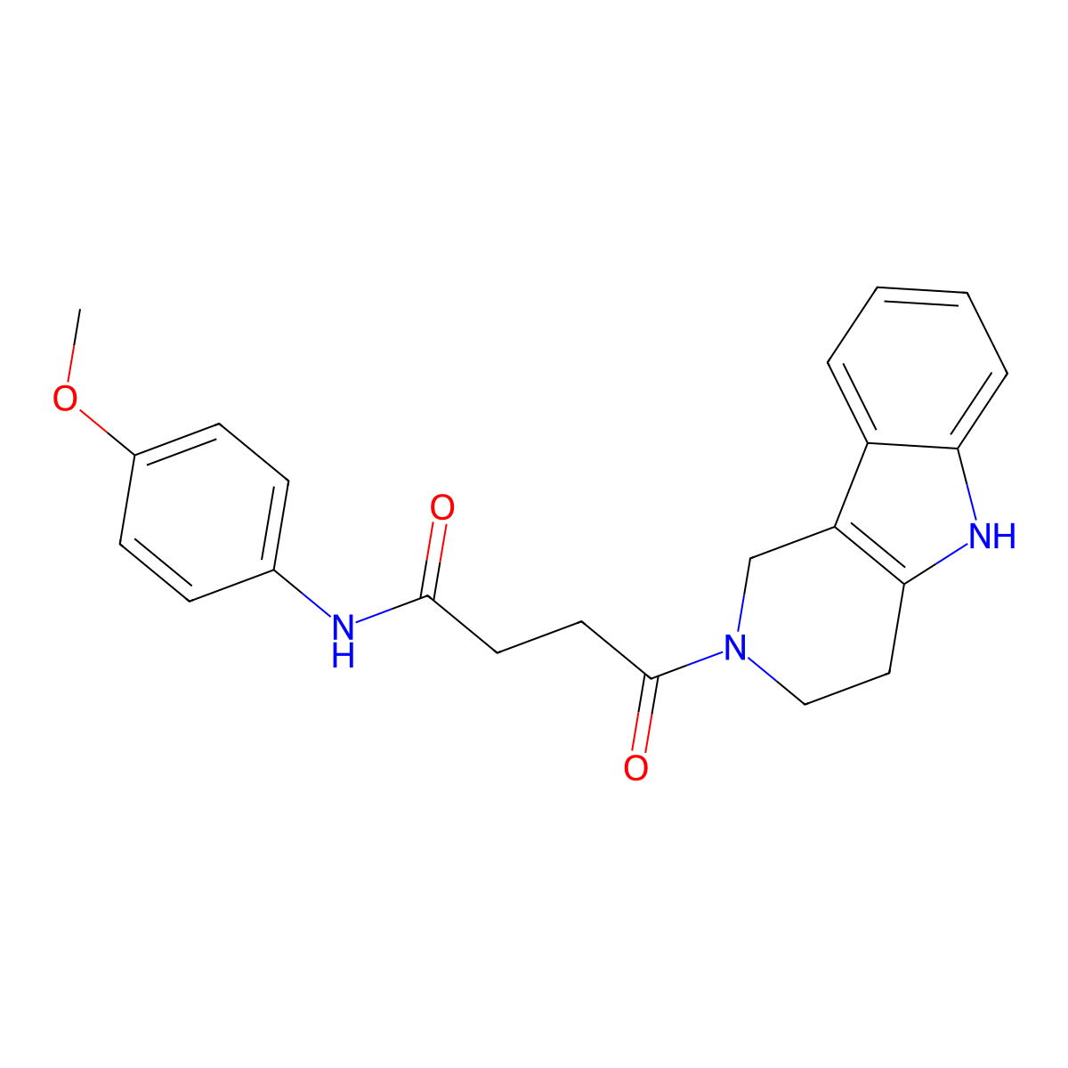 N-(4-methoxyphenyl)-4-oxo-4-(1,3,4,5-tetrahydro-2H-pyrido[4,3-b]indol-2-yl)butanamide molecular structure, CAS 1246076-68-5
