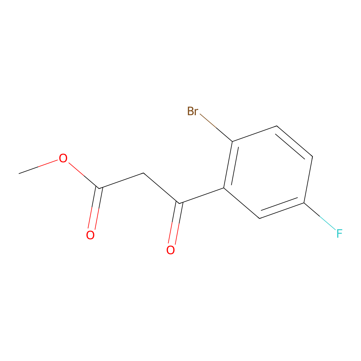 Methyl 3-(2-bromo-5-fluorophenyl)-3-oxopropanoate molecular structure, CAS 1246078-73-8