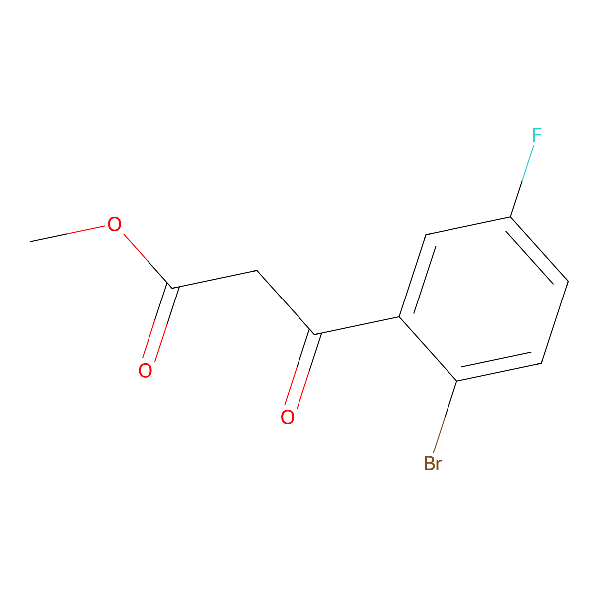 Methyl 3-(2-bromo-5-fluorophenyl)-3-oxopropanoate molecular structure, CAS 1246078-73-8