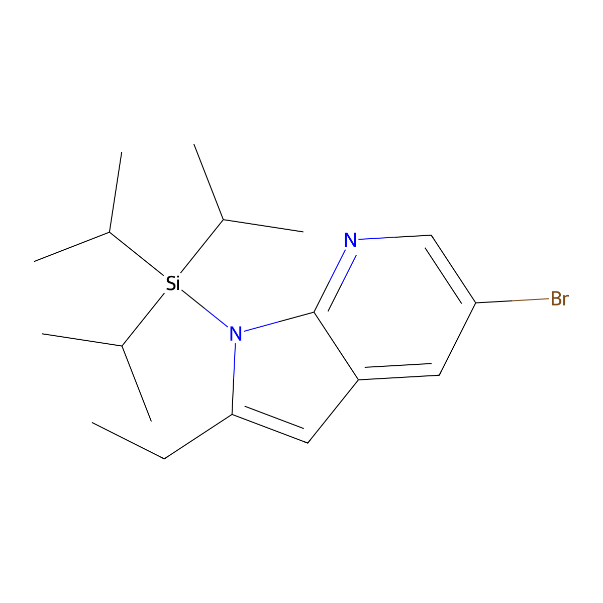 5-Bromo-2-ethyl-1-(triisopropylsilyl)-1H-pyrrolo[2,3-b]pyridine molecular structure, CAS 1246088-36-7