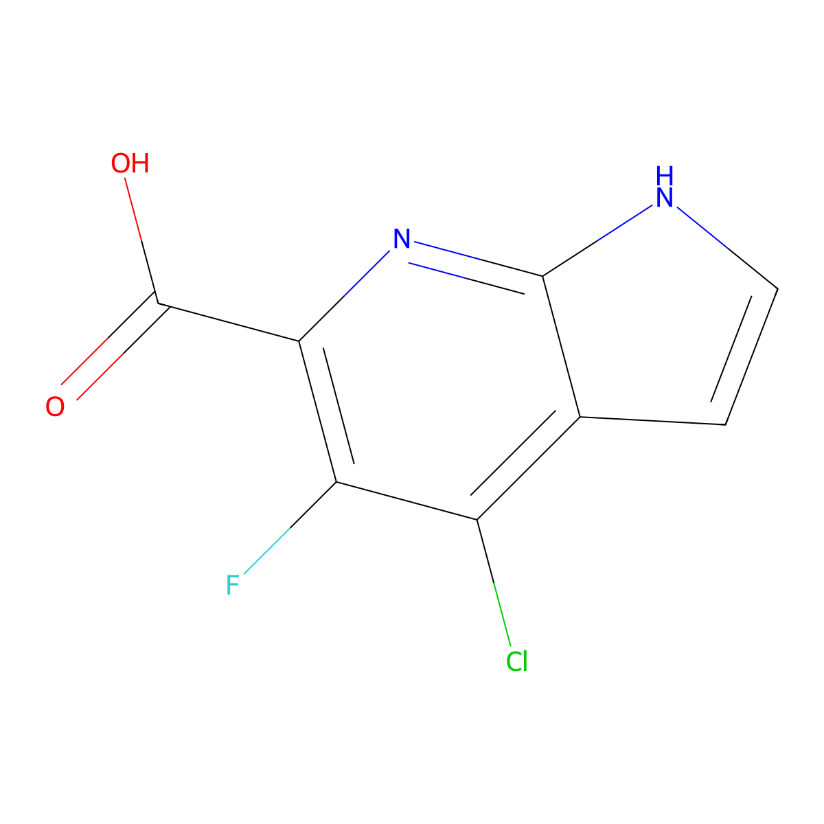 4-Chloro-5-fluoro-1H-pyrrolo[2,3-b]pyridine-6-carboxylic acid molecular structure, CAS 1246088-38-9
