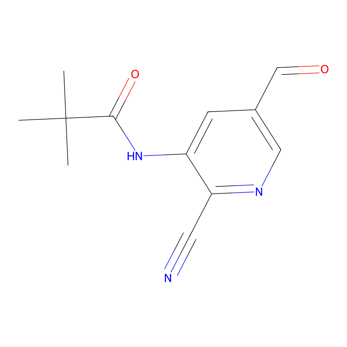 N-(2-Cyano-5-formylpyridin-3-yl)pivalamide molecular structure, CAS 1246088-39-0