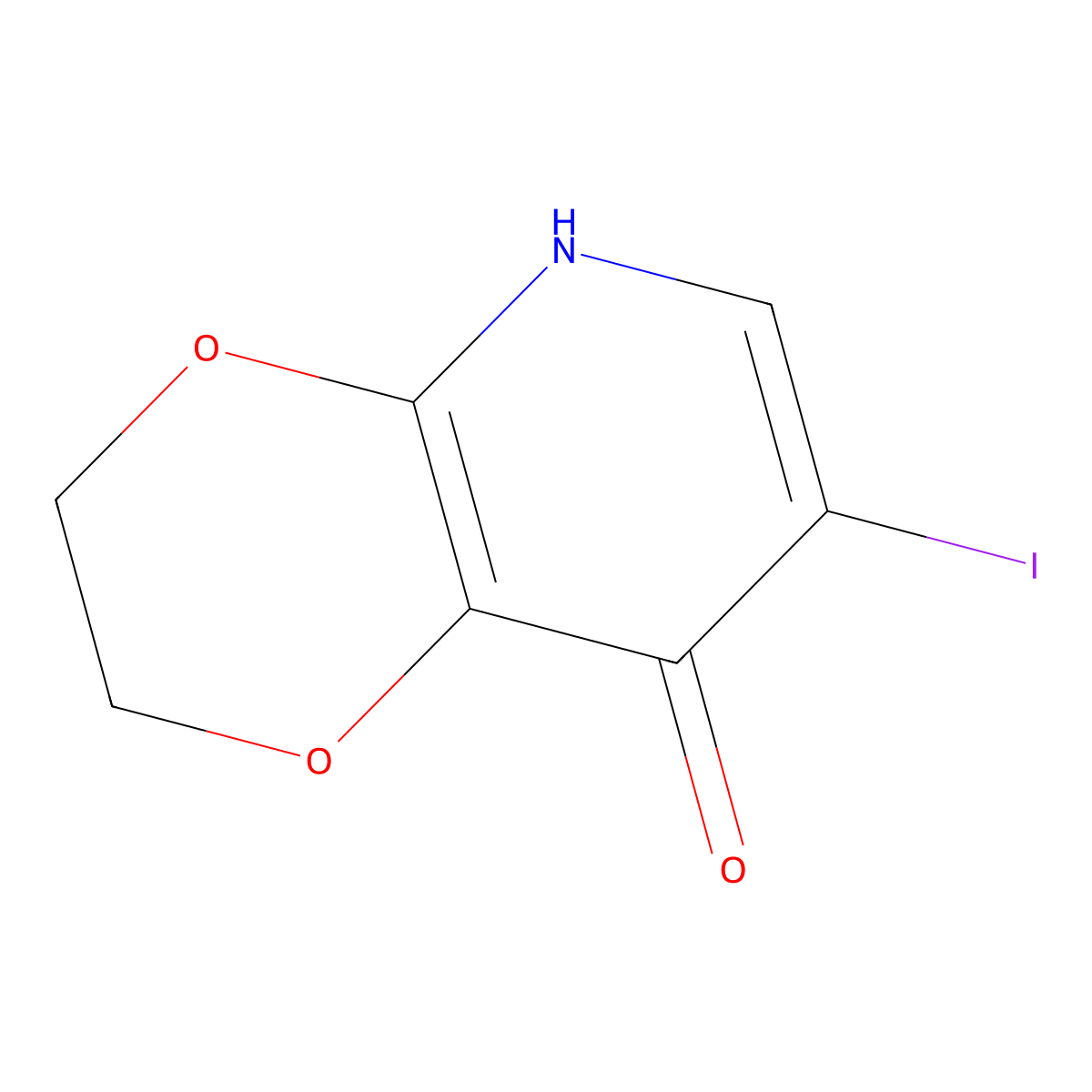 7-Iodo-2,3-dihydro-[1,4]dioxino[2,3-b]pyridin-8-ol molecular structure, CAS 1246088-40-3