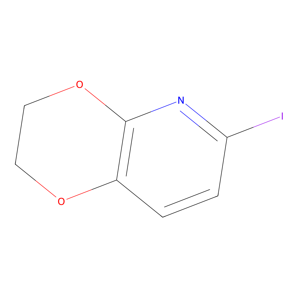 6-Iodo-2,3-dihydro-[1,4]dioxino[2,3-b]pyridine molecular structure, CAS 1246088-42-5