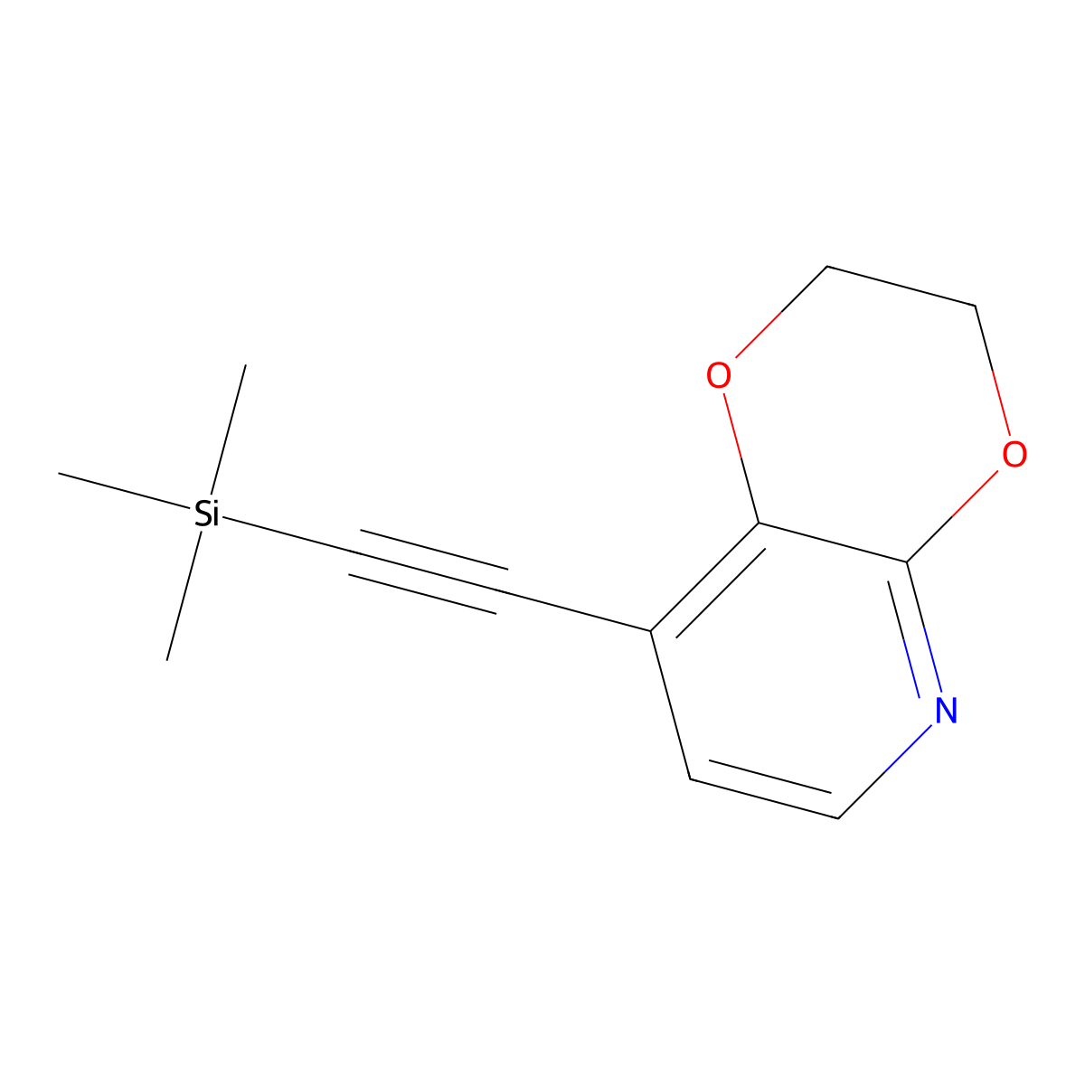 8-((Trimethylsilyl)ethynyl)-2,3-dihydro-[1,4]dioxino[2,3-b]pyridine molecular structure, CAS 1246088-47-0