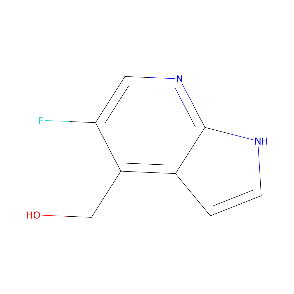 (5-Fluoro-1H-pyrrolo[2,3-b]pyridin-4-yl)methanol molecular structure, CAS 1246088-53-8