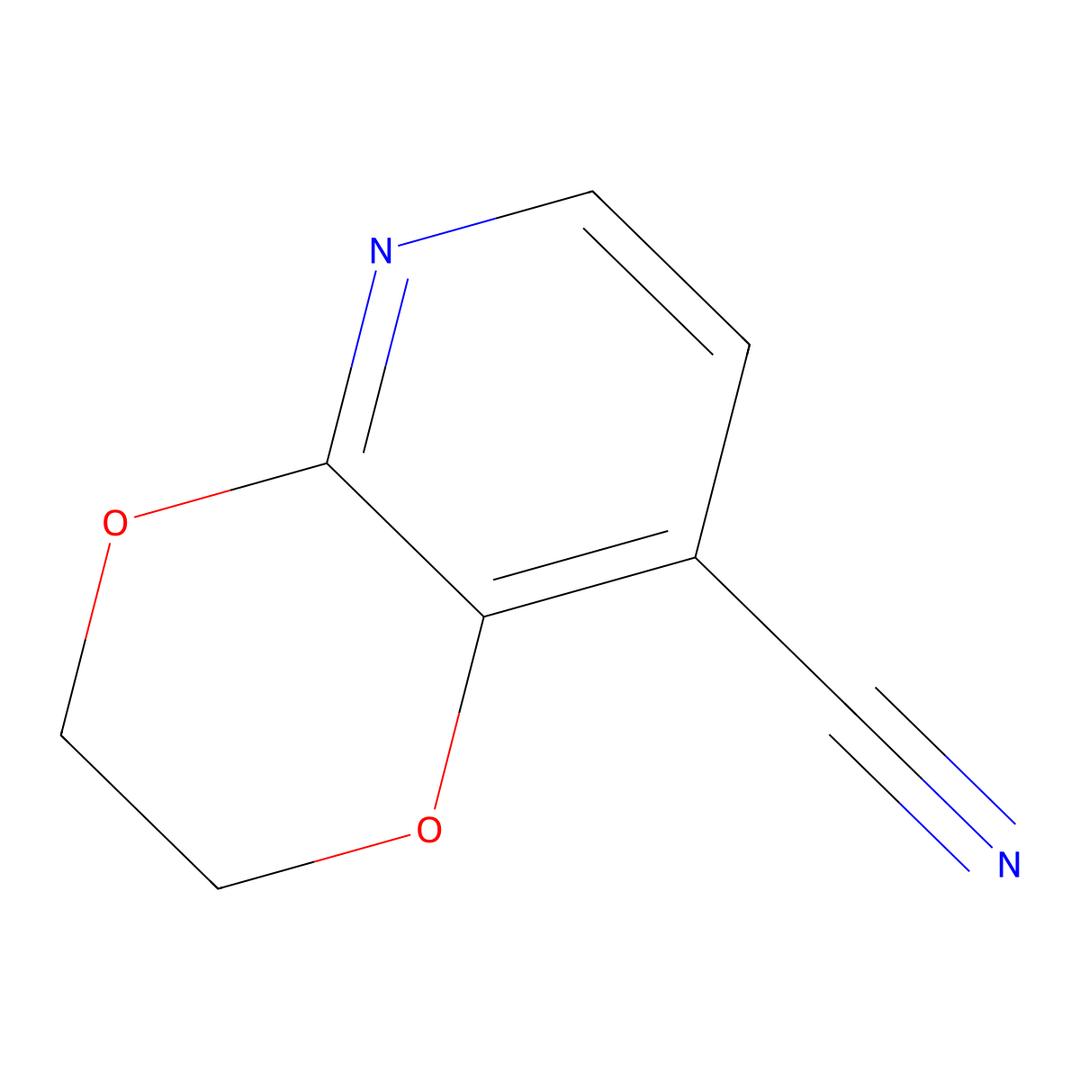 2,3-Dihydro-[1,4]dioxino[2,3-b]pyridine-8-carbonitrile molecular structure, CAS 1246088-54-9