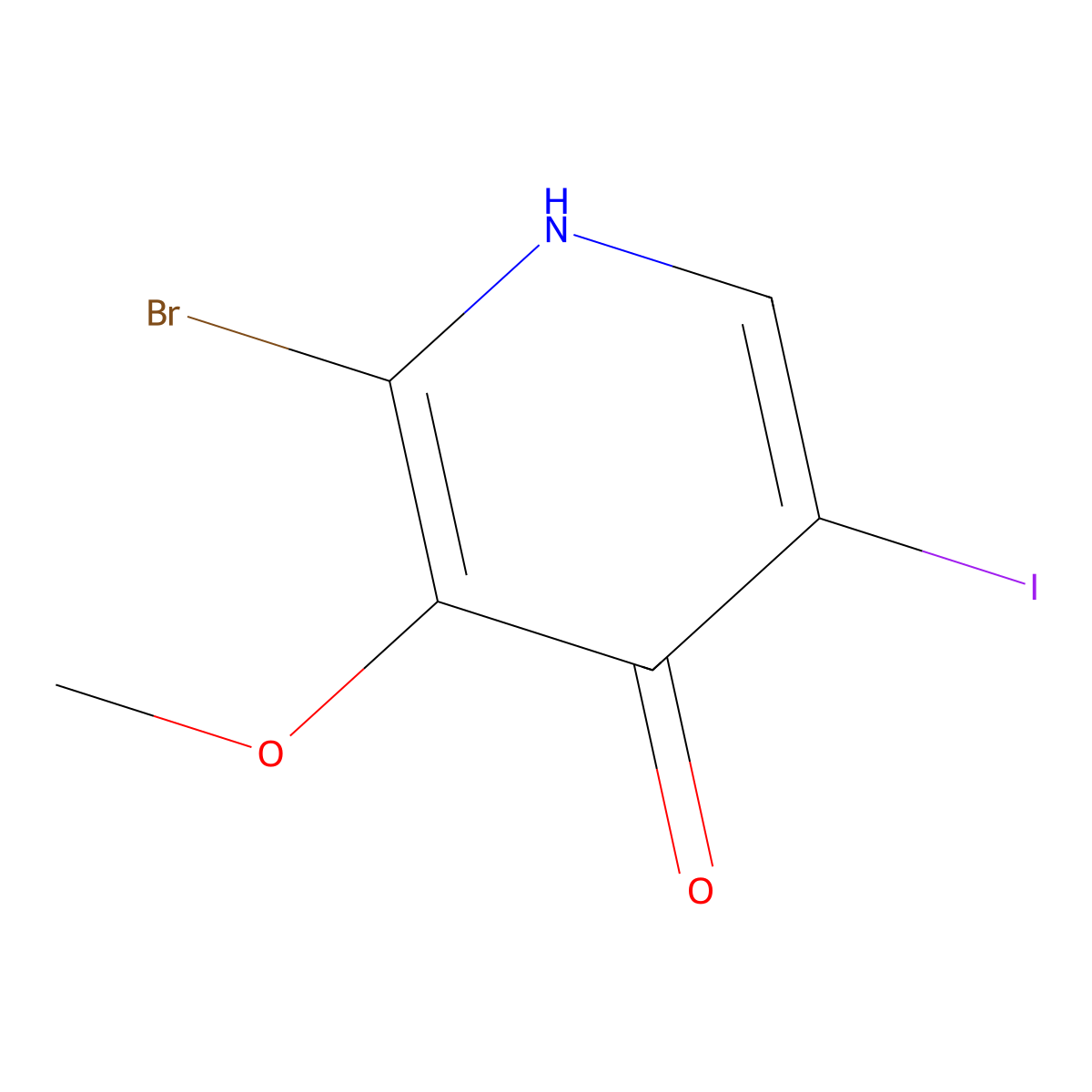 2-Bromo-5-iodo-3-methoxypyridin-4-ol molecular structure, CAS 1246088-55-0