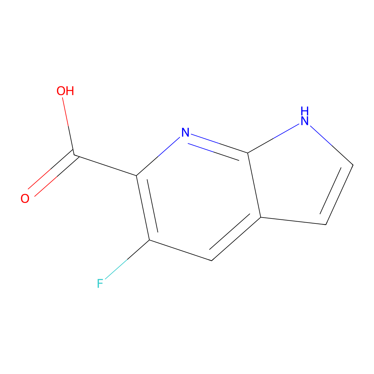 5-Fluoro-1H-pyrrolo[2,3-b]pyridine-6-carboxylic acid molecular structure, CAS 1246088-56-1