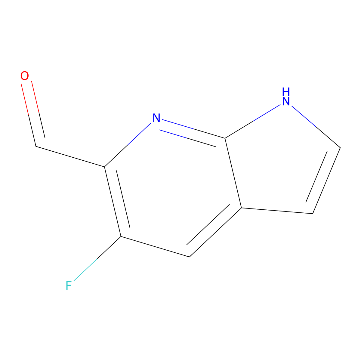 5-Fluoro-1H-pyrrolo[2,3-b]pyridine-6-carbaldehyde molecular structure, CAS 1246088-60-7