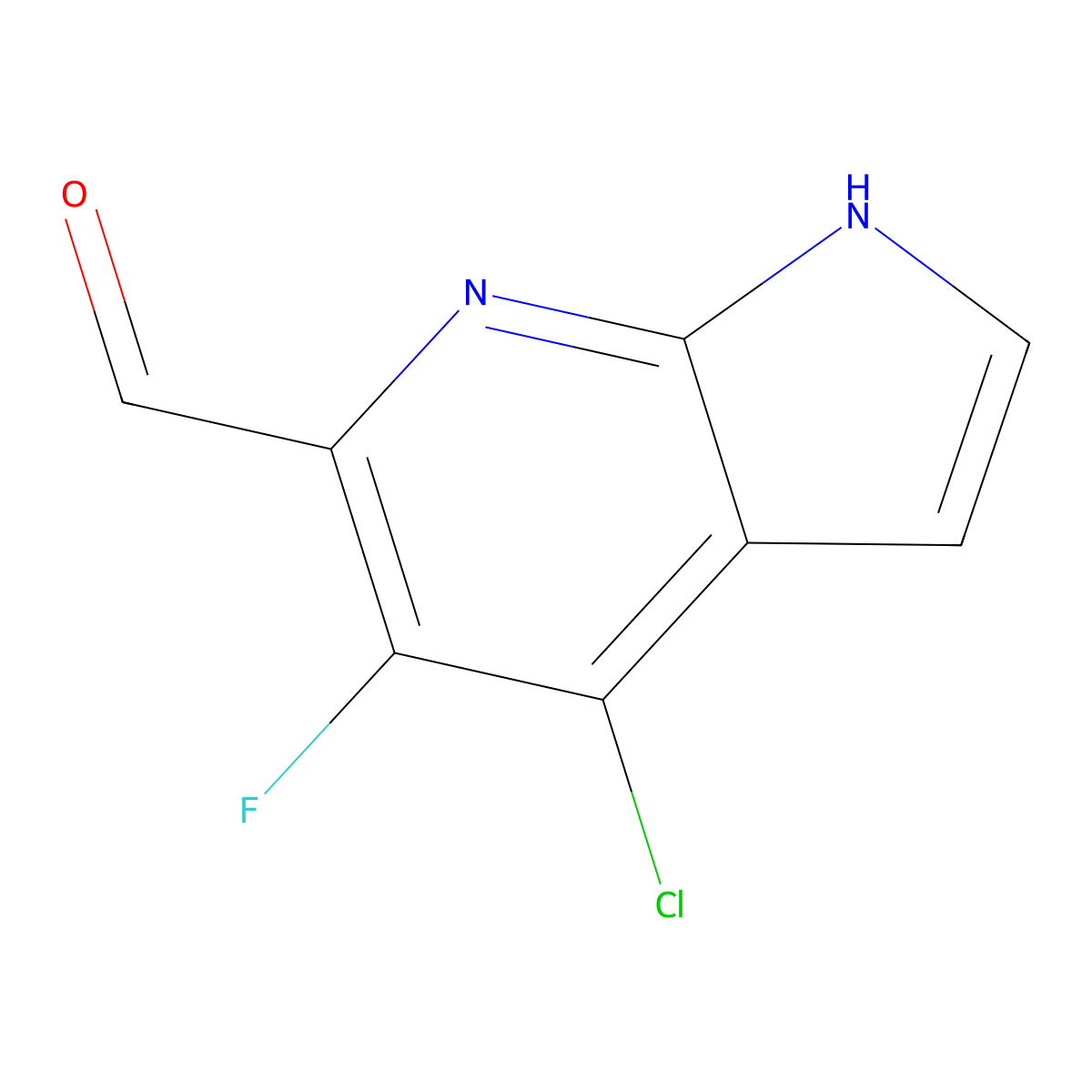 4-Chloro-5-fluoro-1H-pyrrolo[2,3-b]pyridine-6-carbaldehyde molecular structure, CAS 1246088-61-8