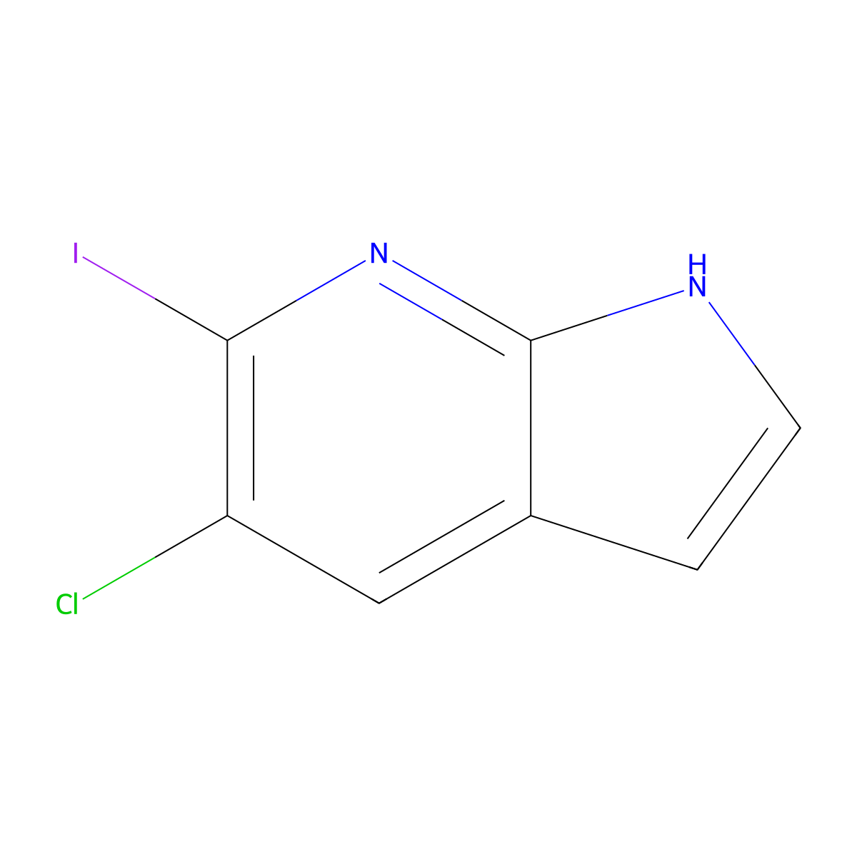 5-Chloro-6-iodo-1H-pyrrolo[2,3-b]pyridine molecular structure, CAS 1246088-68-5