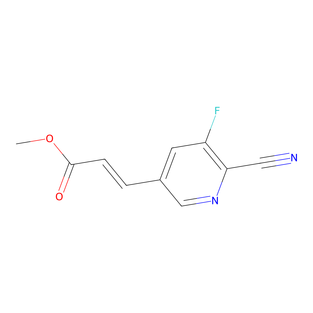 (E)-Methyl 3-(6-cyano-5-fluoropyridin-3-yl)-acrylate molecular structure, CAS 1246090-95-8