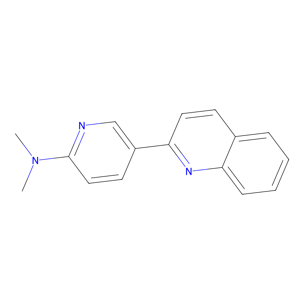 n,n-Dimethyl-5-(quinolin-2-yl)pyridin-2-amine molecular structure, CAS 1246091-97-3