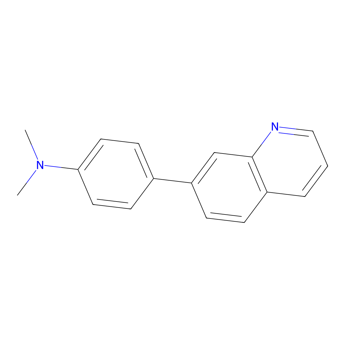 N,N-Dimethyl-4-(quinolin-7-yl)aniline molecular structure, CAS 1246092-11-4