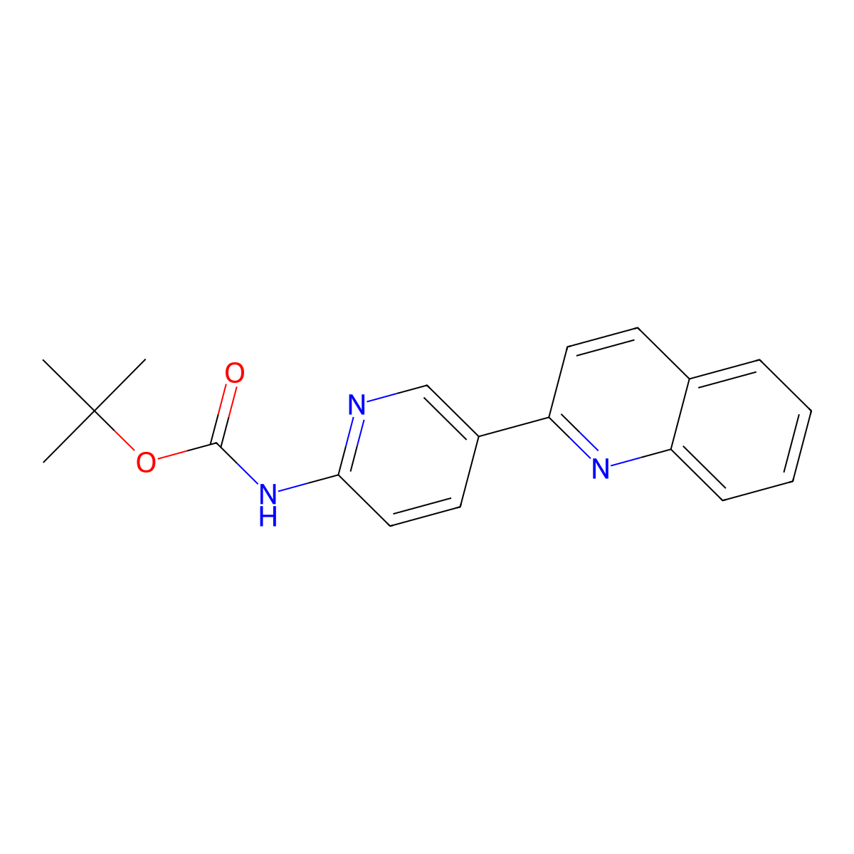 tert-Butyl 5-(quinolin-2-yl)pyridin-2-yl-carbamate molecular structure, CAS 1246092-74-9