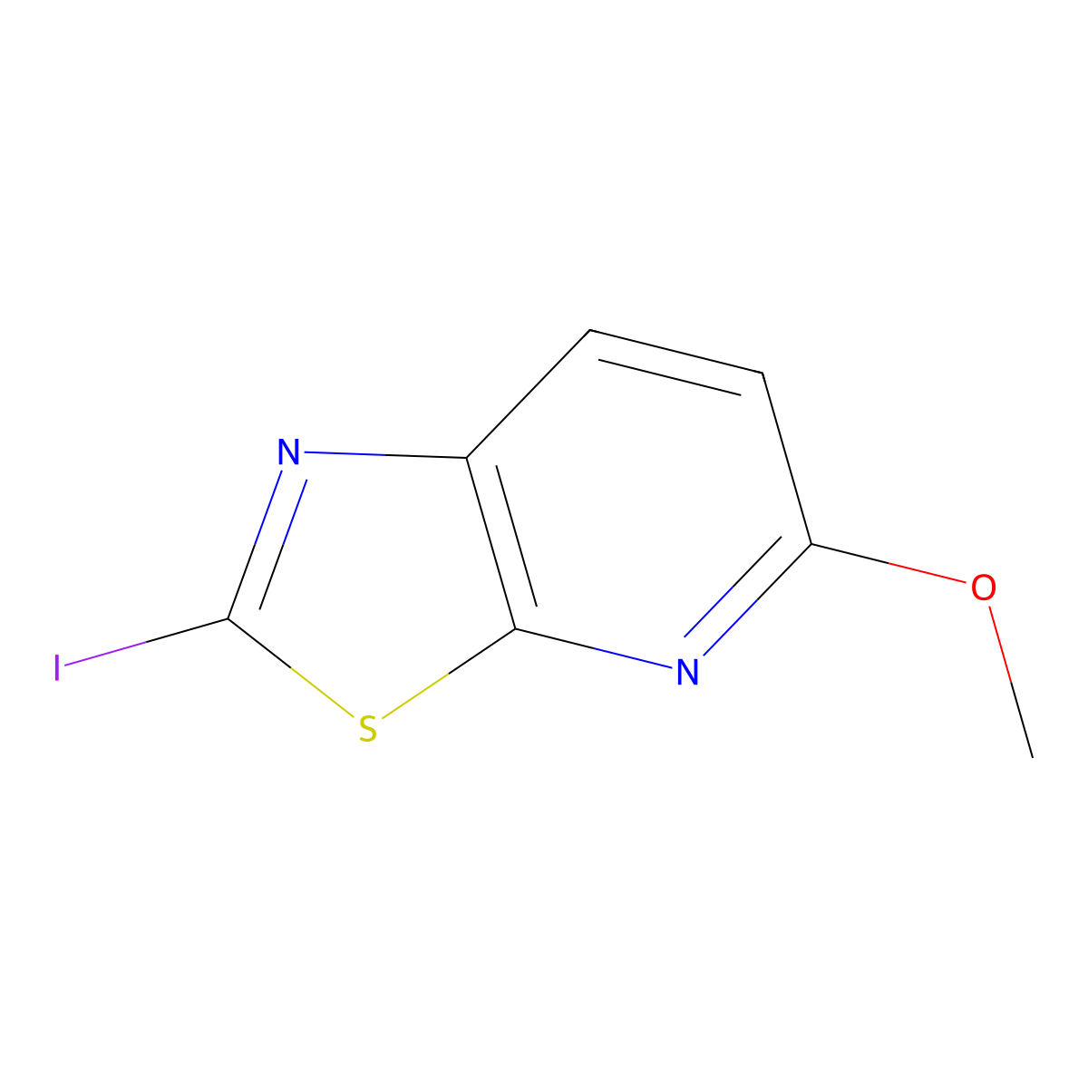 2-Iodo-5-methoxy-thiazolo[5,4-b]pyridine molecular structure, CAS 1246093-96-8