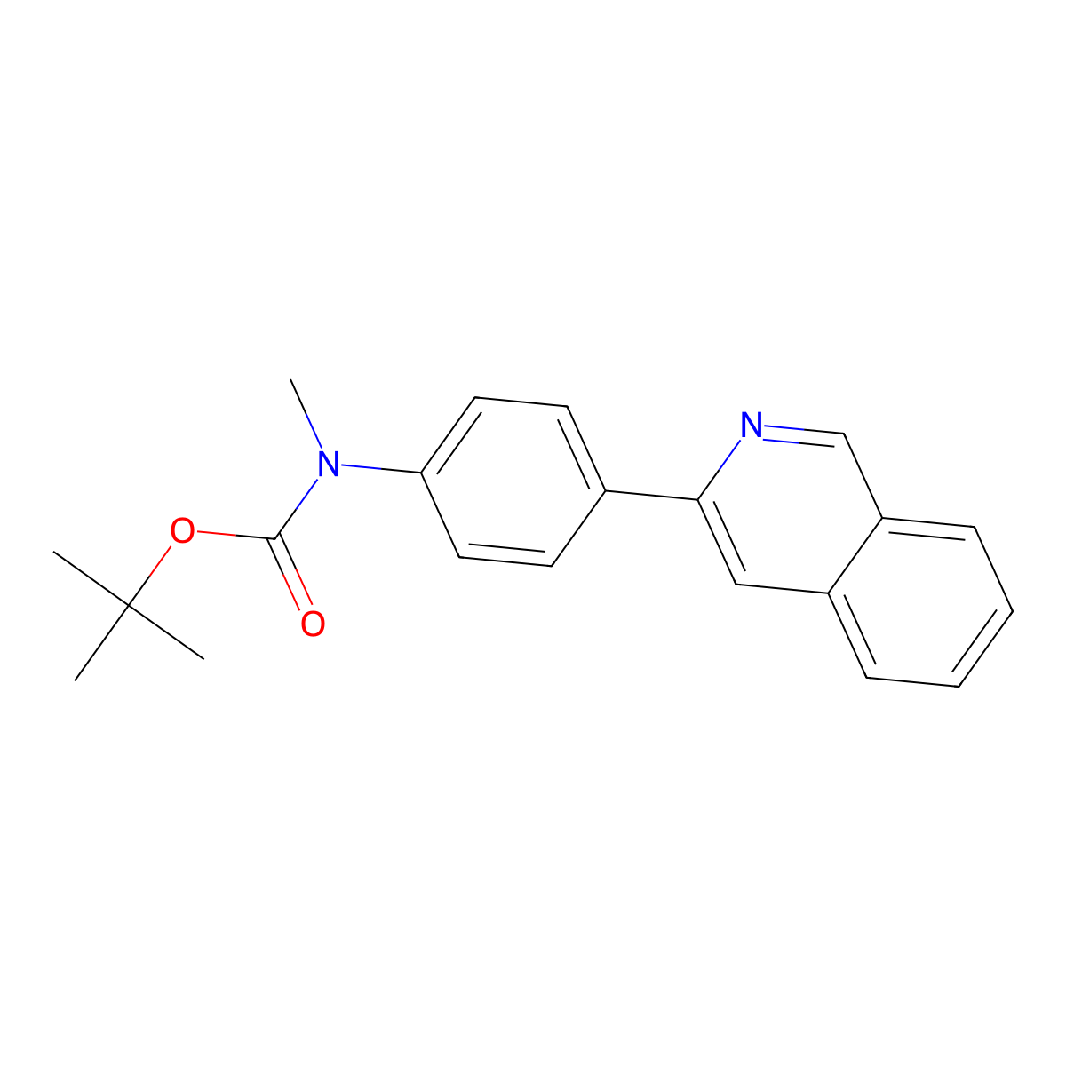 Tert-butyl (4-(isoquinolin-3-yl)phenyl)(methyl)carbamate molecular structure, CAS 1246094-00-7