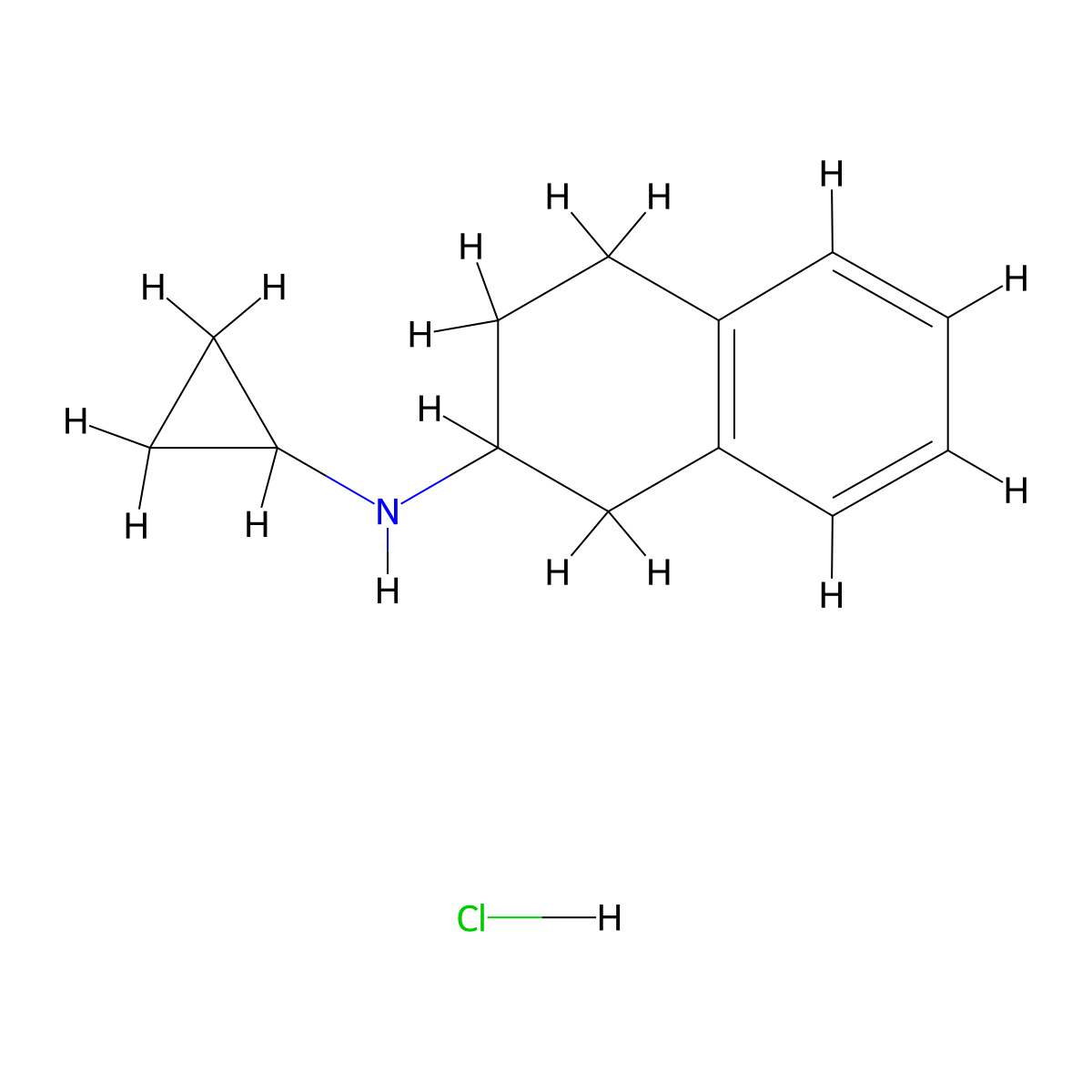 Cyclopropyl-(1,2,3,4-tetrahydro-naphthalen-2-yl)-amine hydrochloride molecular structure, CAS 1246094-94-9