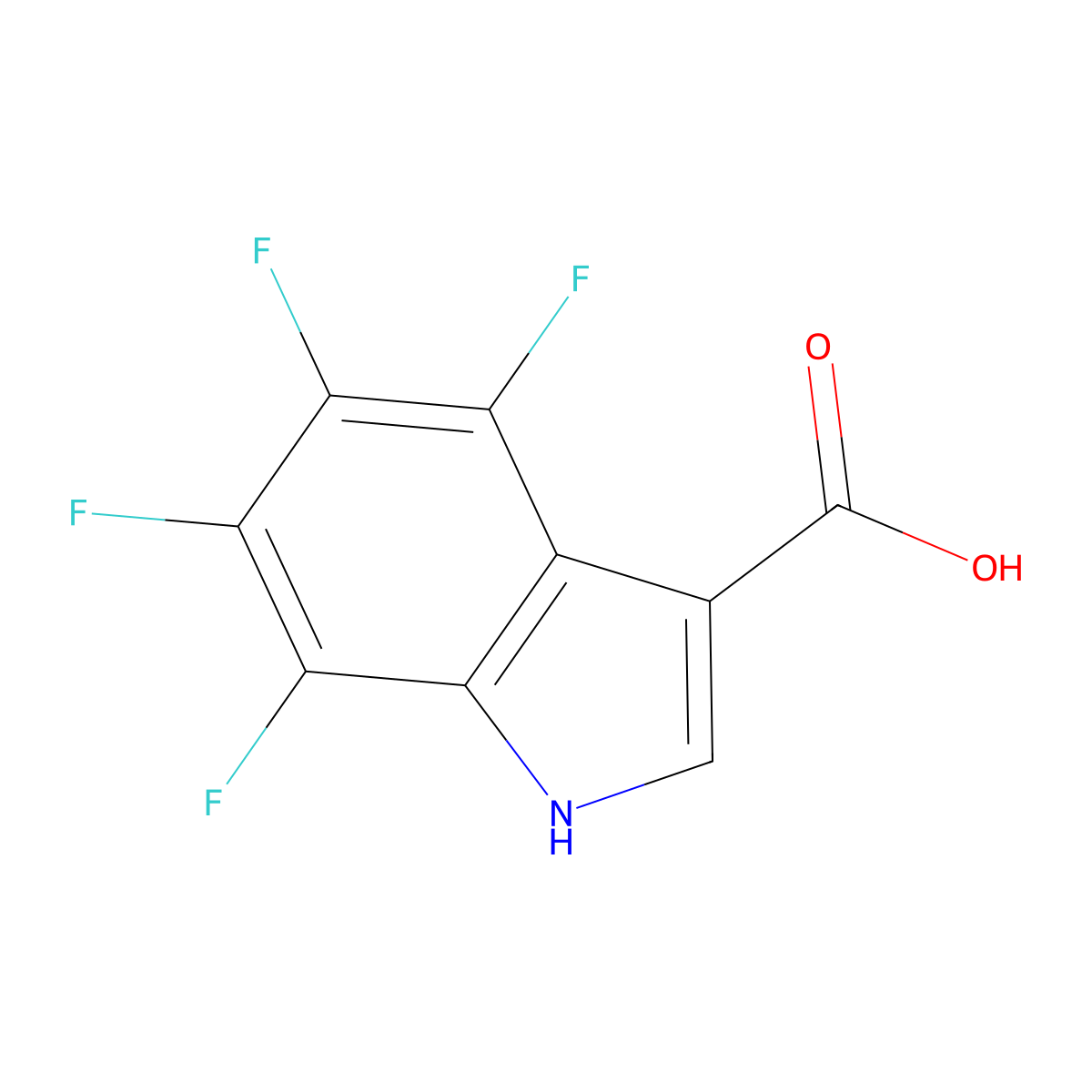 4,5,6,7-Tetrafluoro-1H-indole-3-carboxylic acid molecular structure, CAS 124614-50-2