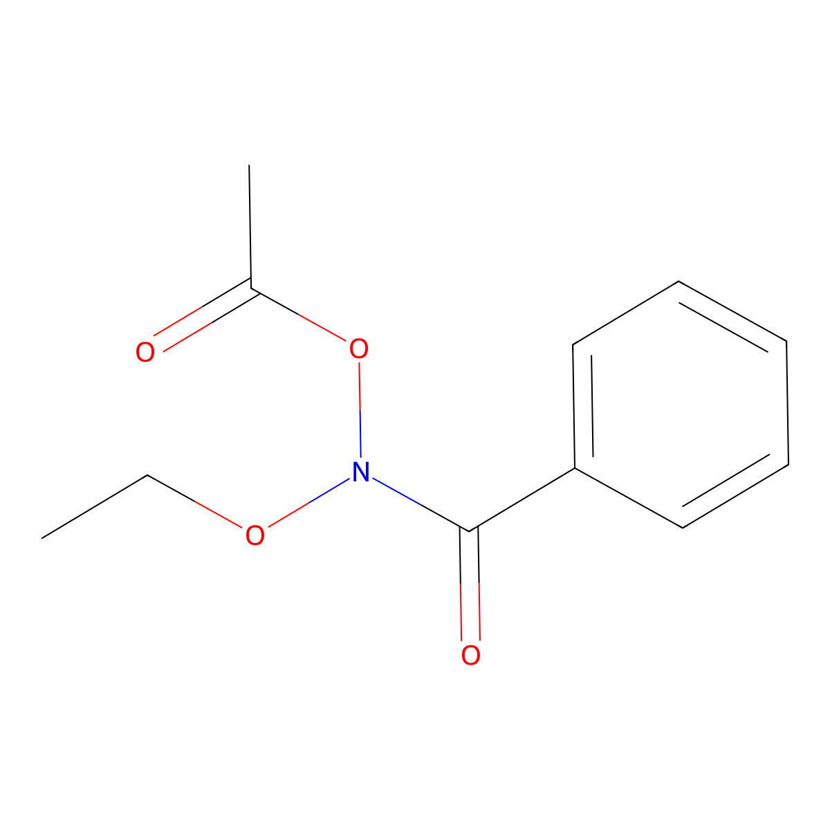 Benzamide, N-(acetyloxy)-N-ethoxy- molecular structure, CAS 124617-83-0