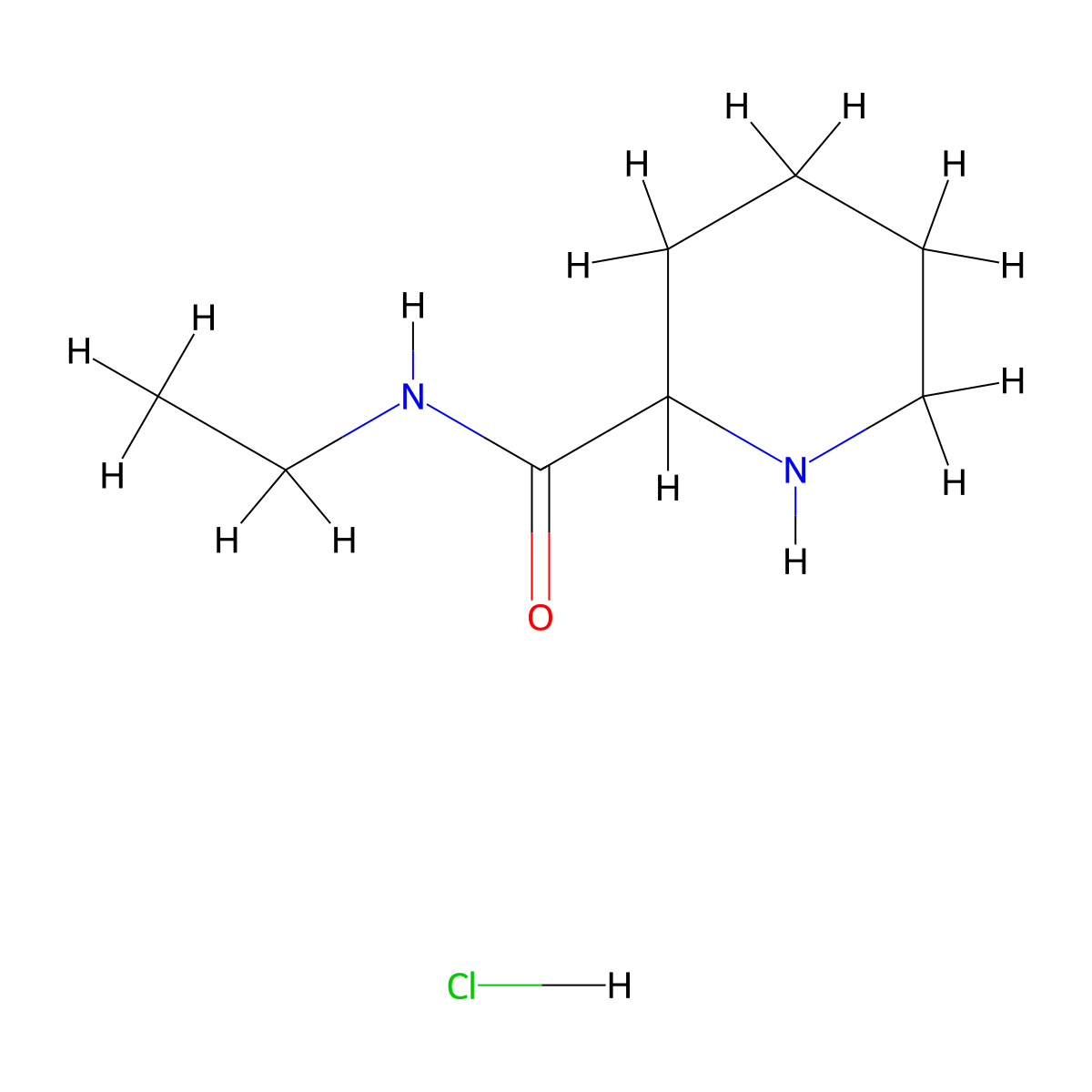 N-Ethyl-2-piperidinecarboxamide hydrochloride molecular structure, CAS 1246172-32-6