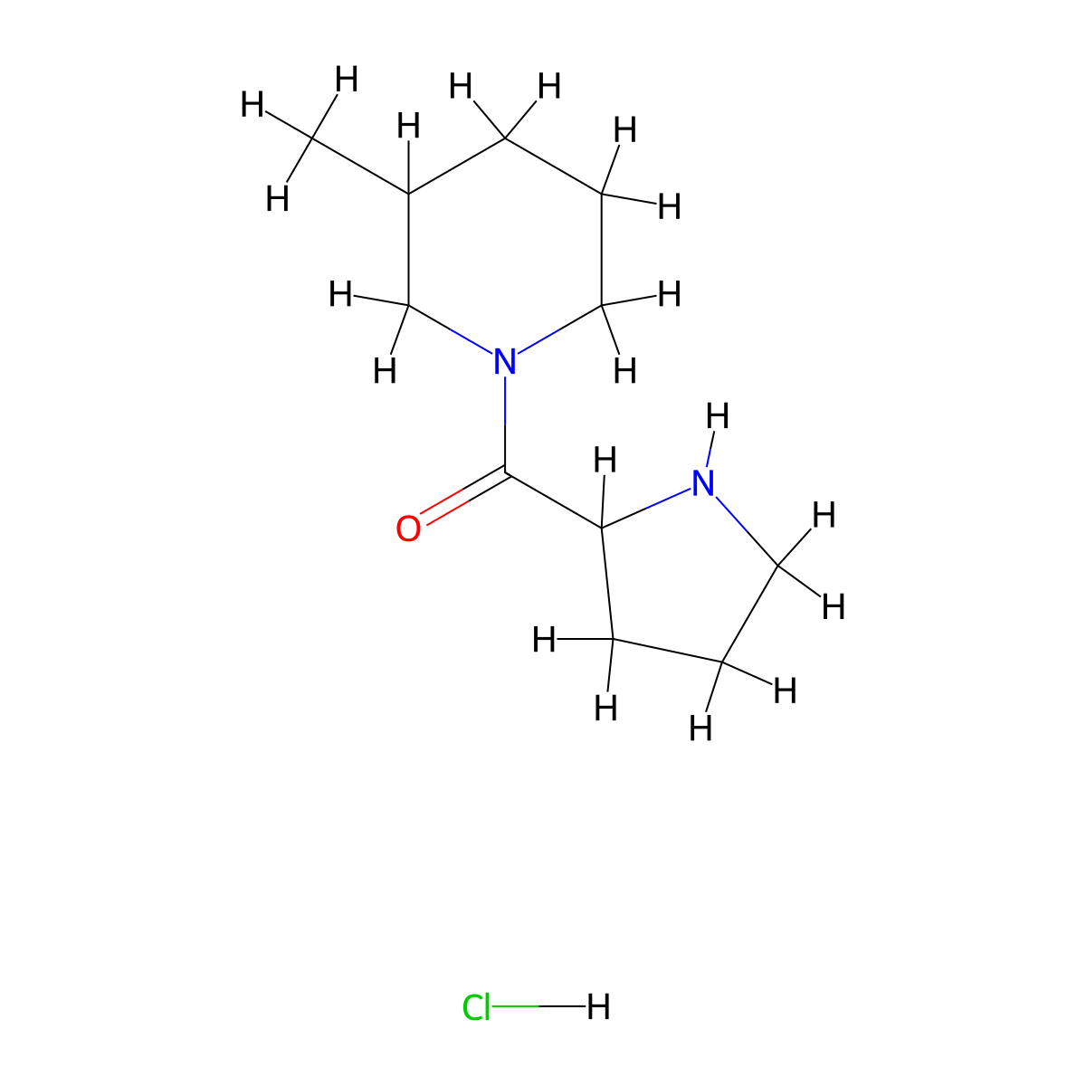 (3-Methyl-1-piperidinyl)(2-pyrrolidinyl)methanone hydrochloride molecular structure, CAS 1246172-33-7
