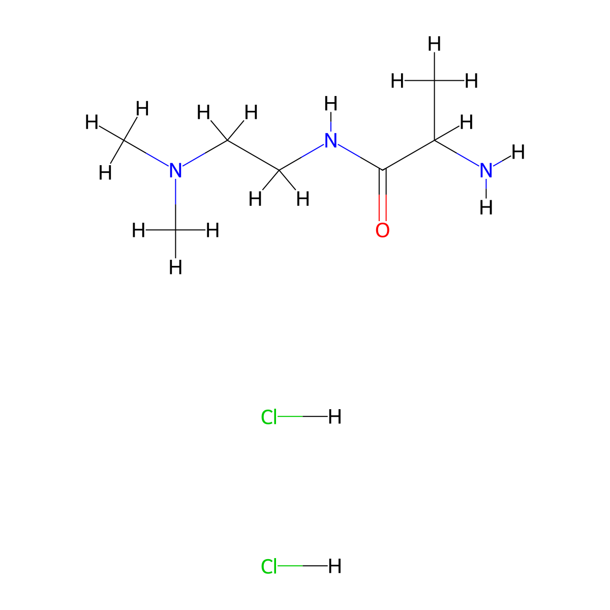 2-amino-N-[2-(dimethylamino)ethyl]propanamide dihydrochloride molecular structure, CAS 1246172-43-9