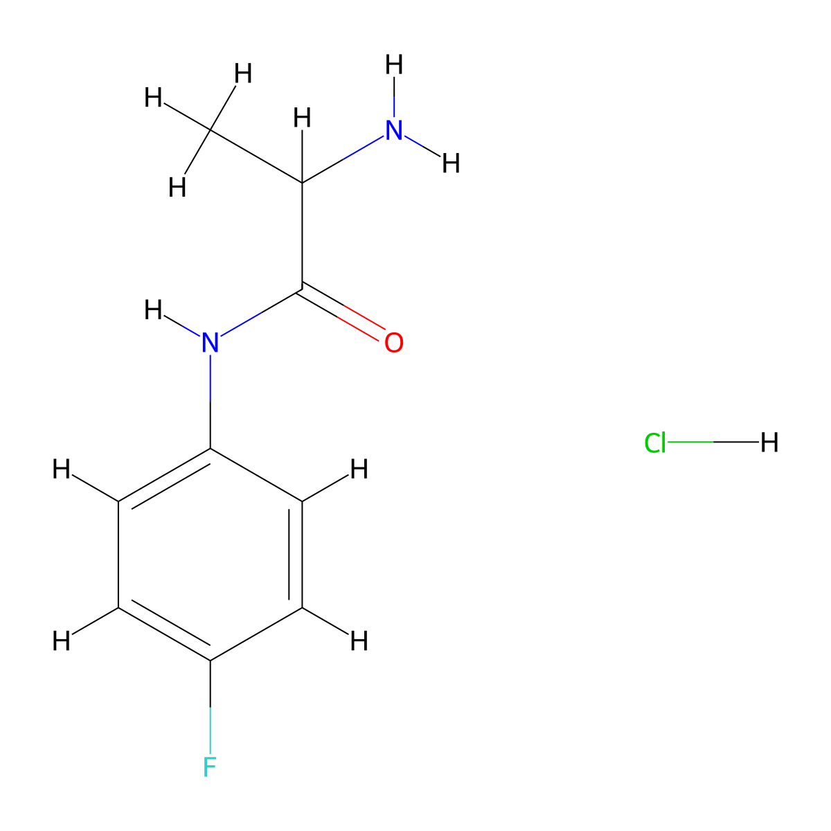 2-Amino-N-(4-fluorophenyl)propanamide hydrochloride molecular structure, CAS 1246172-49-5