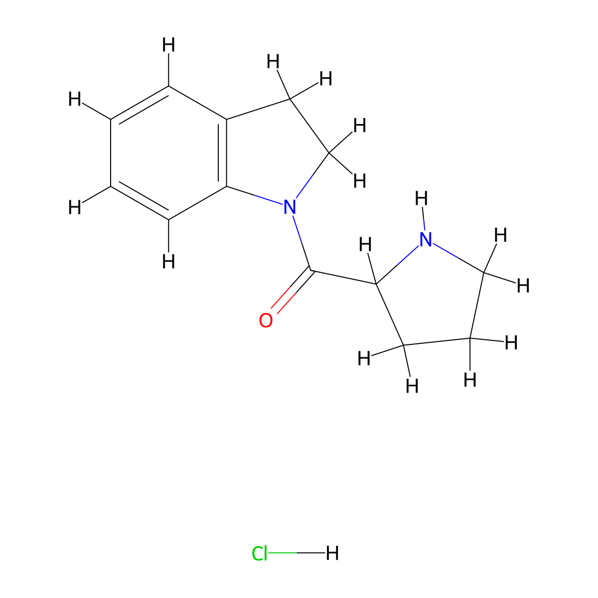 2,3-Dihydro-1H-indol-1-YL(2-pyrrolidinyl)-methanone hydrochloride molecular structure, CAS 1246172-54-2
