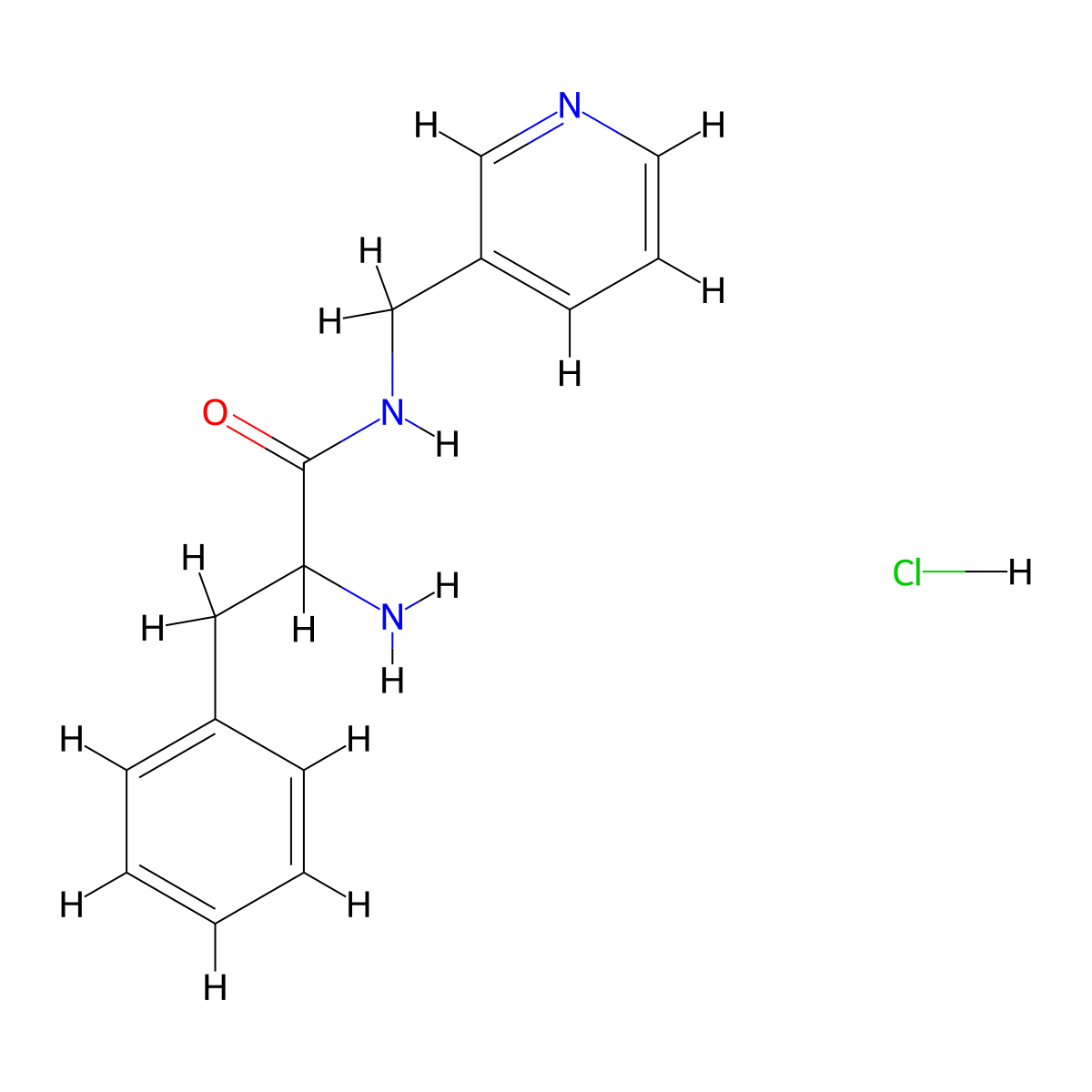 2-Amino-3-phenyl-N-(3-pyridinylmethyl)propanamide hydrochloride molecular structure, CAS 1246172-57-5