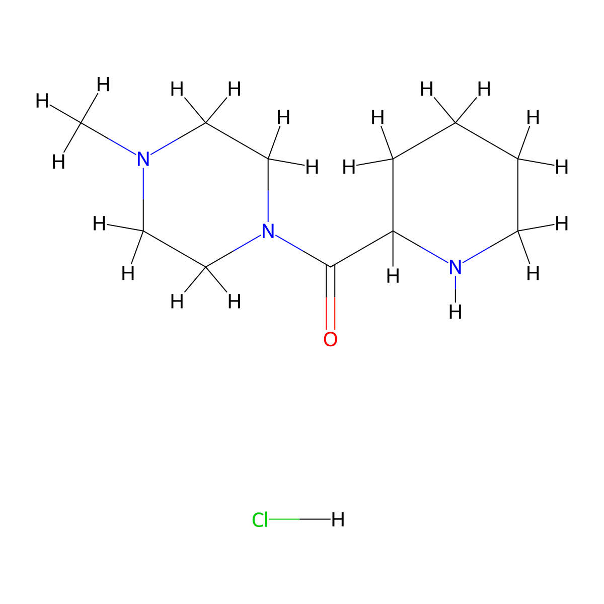 (4-Methyl-1-piperazinyl)(2-piperidinyl)methanone hydrochloride molecular structure, CAS 1246172-58-6
