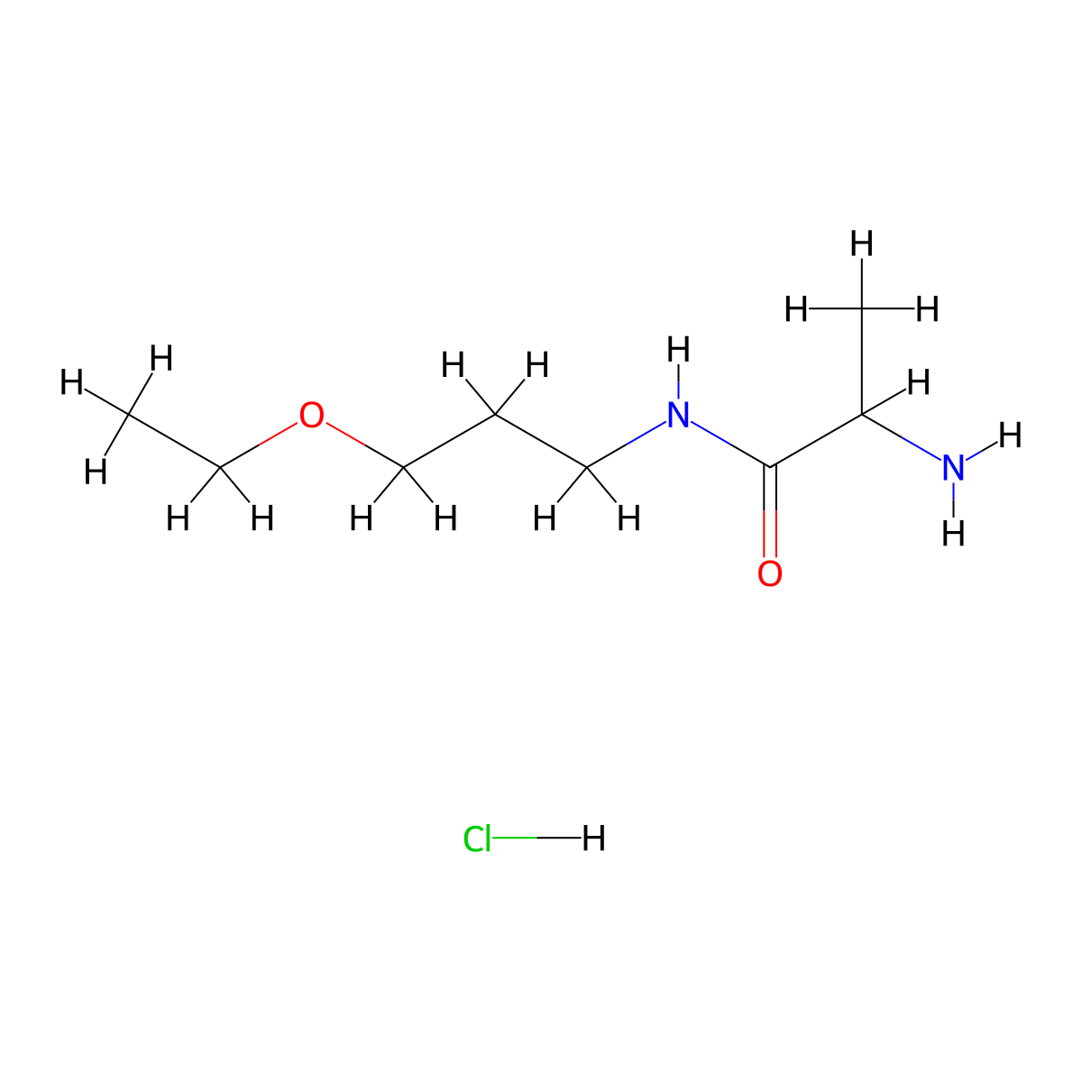 2-Amino-N-(3-ethoxypropyl)propanamide hydrochloride molecular structure, CAS 1246172-61-1