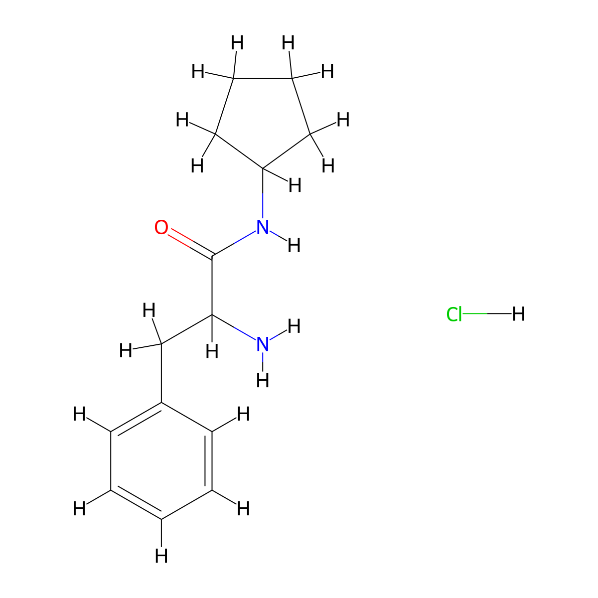 2-Amino-N-cyclopentyl-3-phenylpropanamide hydrochloride molecular structure, CAS 1246172-70-2