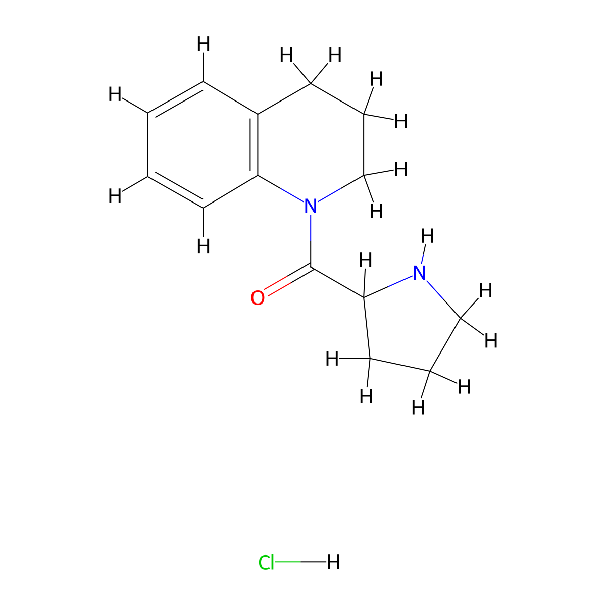 3,4-Dihydro-1(2H)-quinolinyl(2-pyrrolidinyl)-methanone hydrochloride molecular structure, CAS 1246172-71-3